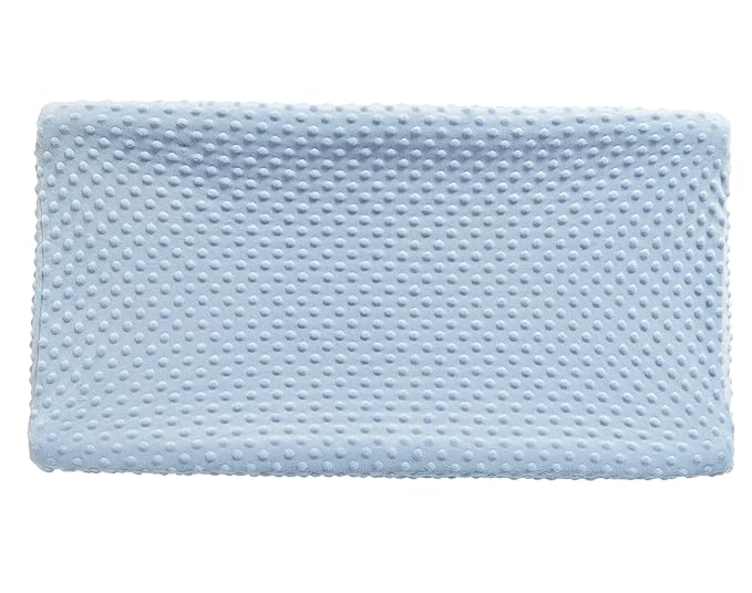 Solid Changing Table Pad Cover Cradle Sheet, Fits 32"/34''x16 Contoured Diaper Changing Pad, Ultra Soft Cozy Dots Plush Changing Table Covers, Breathable Wipeable Removable (Blue)