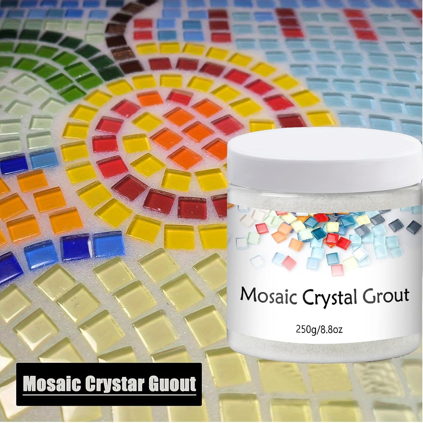Mosaic Crystal Grout, Mosaics Tile Tools, Mosaic Tile Accessories – Essential for Handmade Grouting and Perfect for DIY Craft Projects (Translucent, 8.8oz)