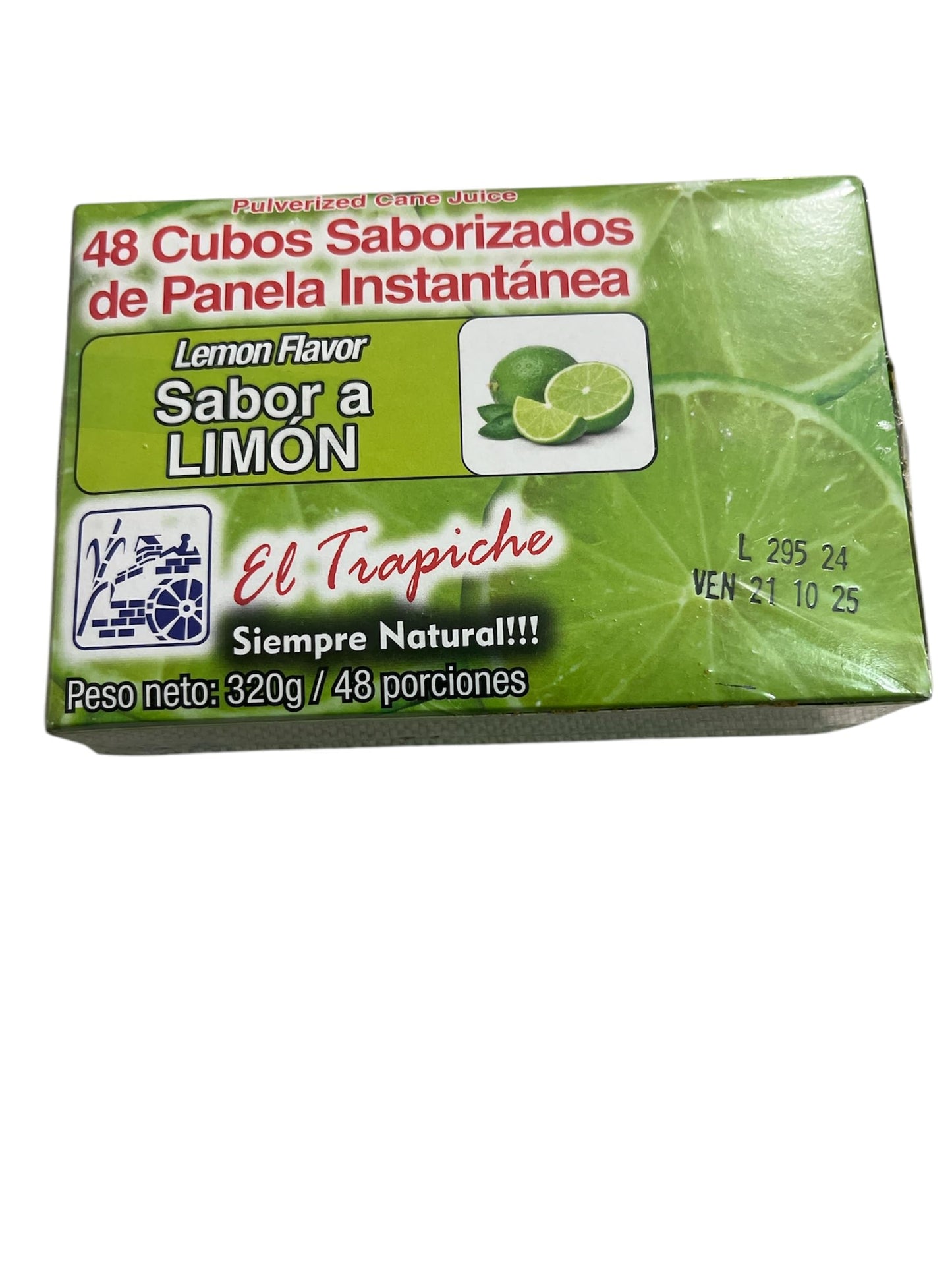 PANELA en cubos Instant nea saborizada 48 cubos peso neto 320g para tomar en forma de TE, importada de Colombia (LIMON)