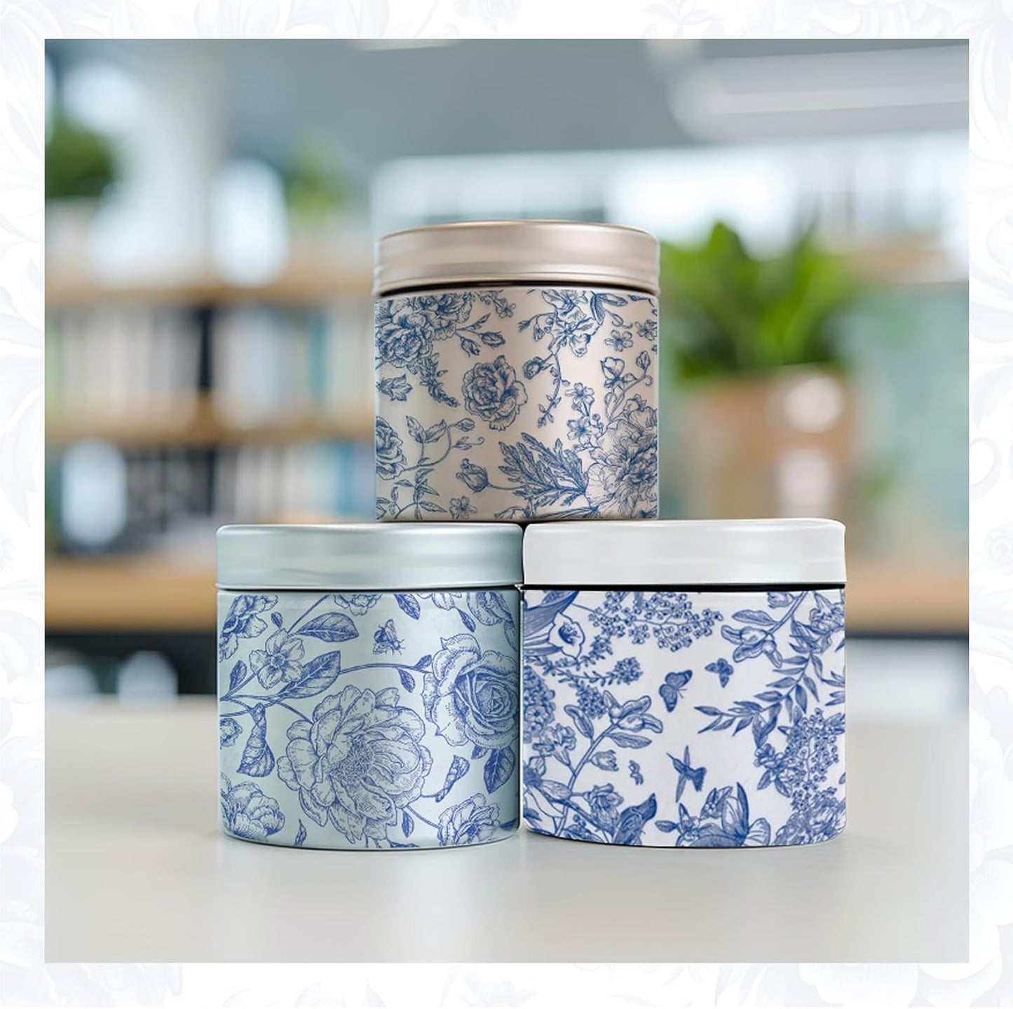 Decoupage Napkins Assorted Floral 27 Pack 9 Styles for DIY Crafting Birthday Party , Decorative Decoupage Napkins Cocktail Paper ,Each Unfolded 13 Inch (Blue and White Floral)