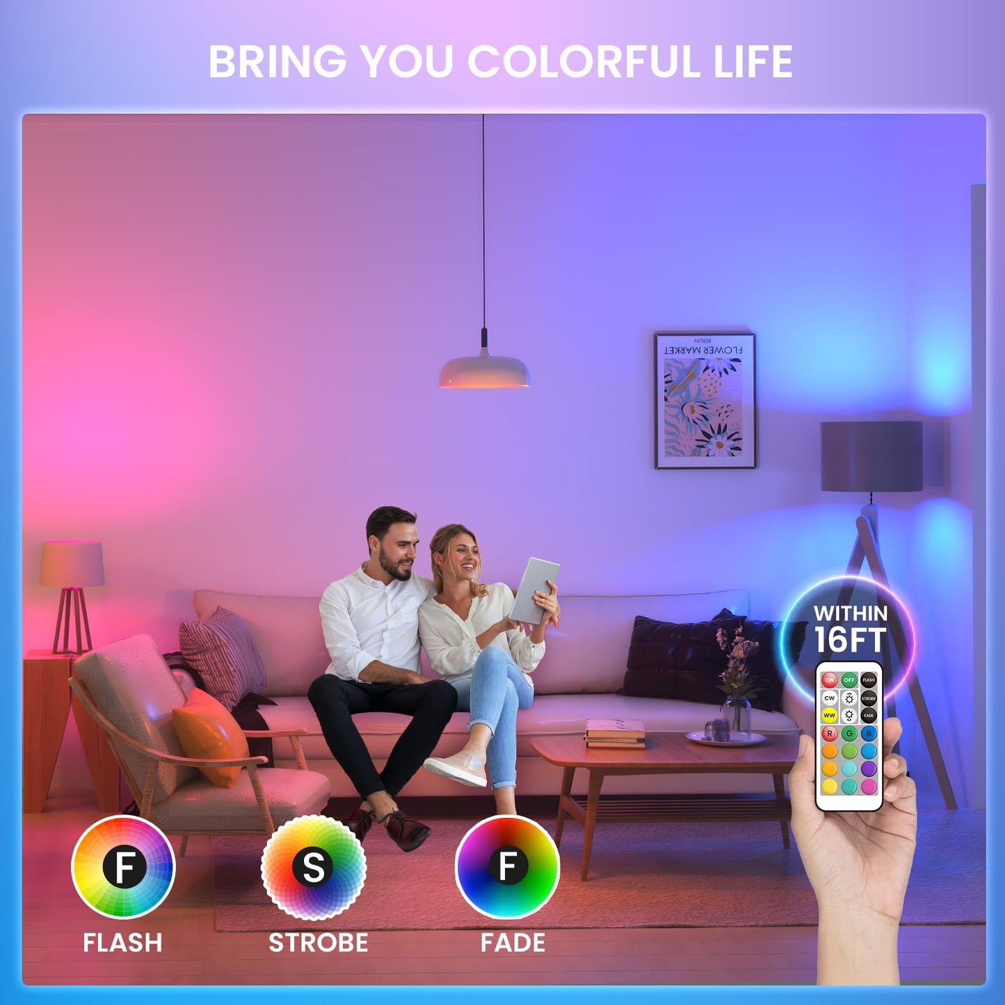 Tobebright Color Changing Led Light Bulb With Remote Control 2W E12 Chandelier Light Bulb Multicolor Rgb/3000K/6000K/Dimmable Candelabra Base Color Light Bulbs 3Modes Memory Function Ac 100-240V-2Pack