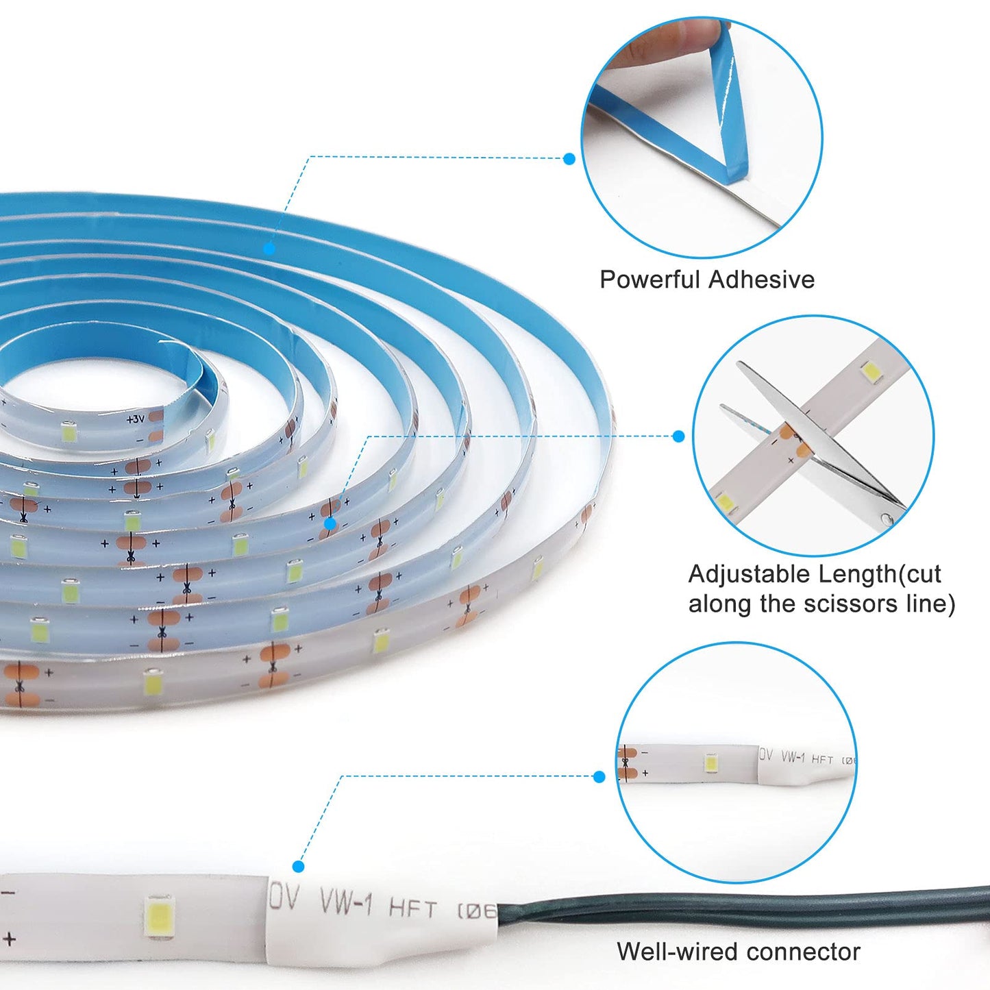 Smart Direct Rgb Led Strip Lights, 9.8Ft, 90 Leds, Battery Operated, Waterproof, Multicolor, Remote Timer, Dimmable For Indoor/Outdoor Use