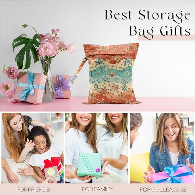 Wet Bag for Swimsuit, Beach Travel Essentials Wet Dry Bag, for Sunscreen Toiletry Dirty Clothes Yoga Gym Diaper, Friends Summer Beach Vacation Gifts. Beach vacation