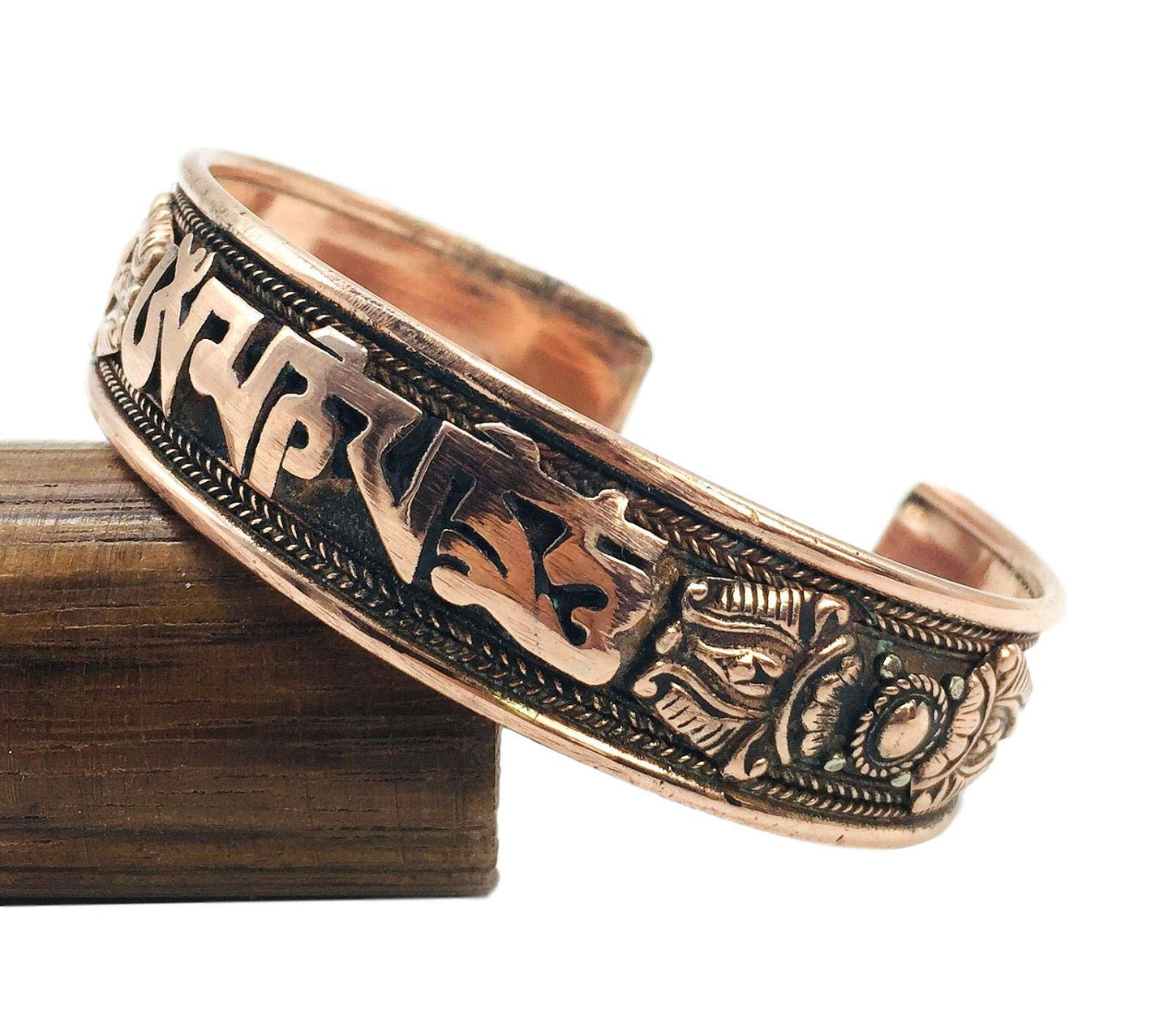 100% Pure Copper Tibetan Healing Bracelet. Unisex, Hand Made High Gauge Copper (Mantra)