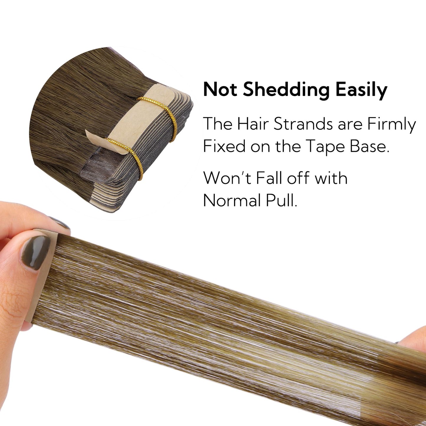 HOTBANANA Tape in Hair Extensions - 10 Inch 20pcs 30g Balayage Chocolate Brown Mixed Caramel Blonde - Straight Remy Human Hair