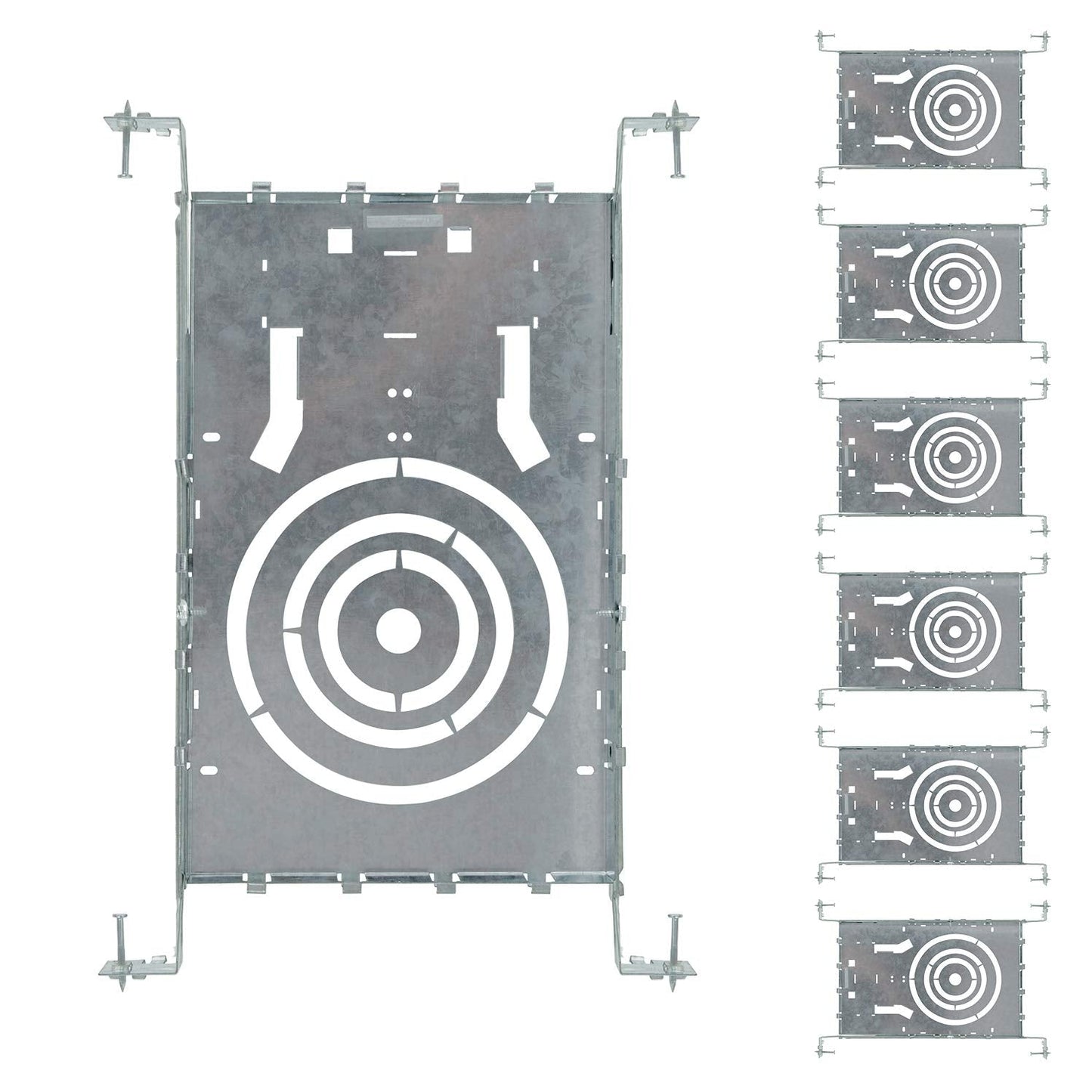 ASD New Construction Mounting Plate with Round Holes - 3/4/6 Inch Adjustable LED Recessed Lighting Housing with Extendable Hange