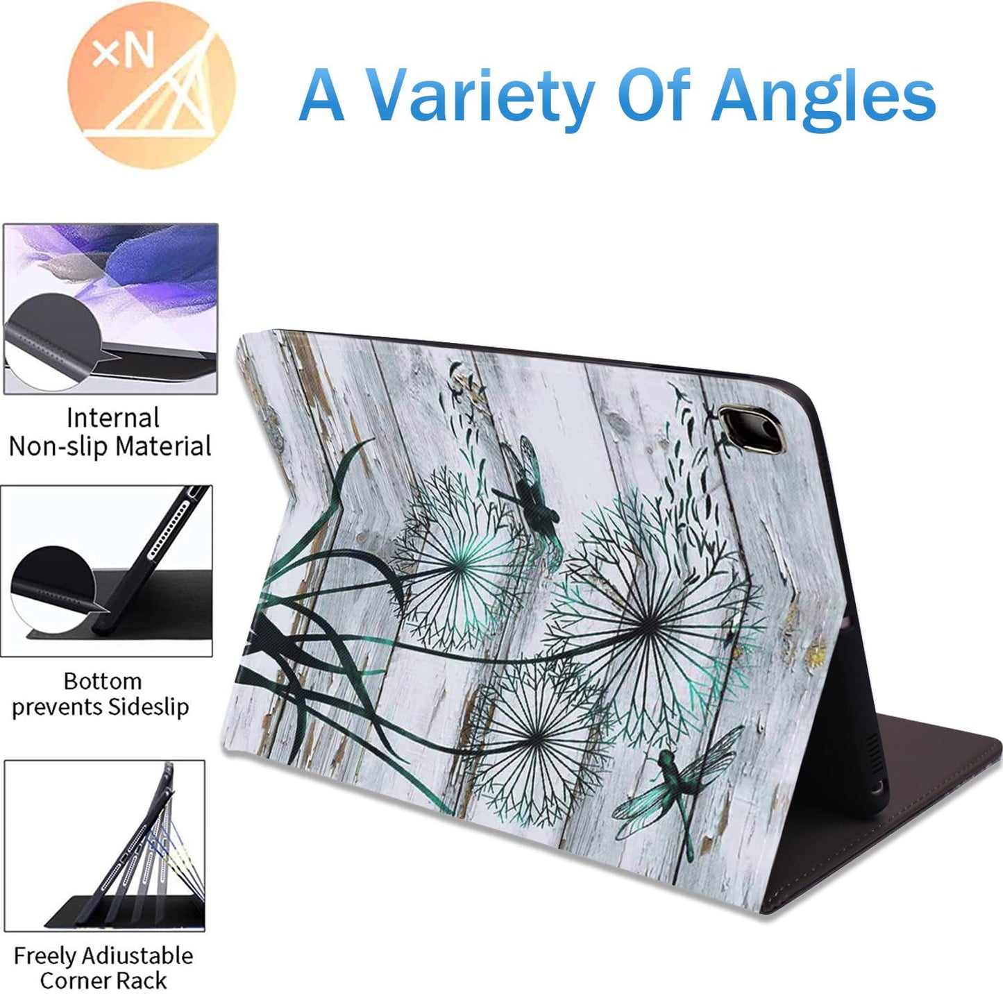 Case For Ipad 9Th / 8Th / 7Th Gen(2021/2020/2019) 10.2 / Ipad Air 10.5 2019 / Ipad Pro 10.5 , Leather Smart Case, Adjustable St