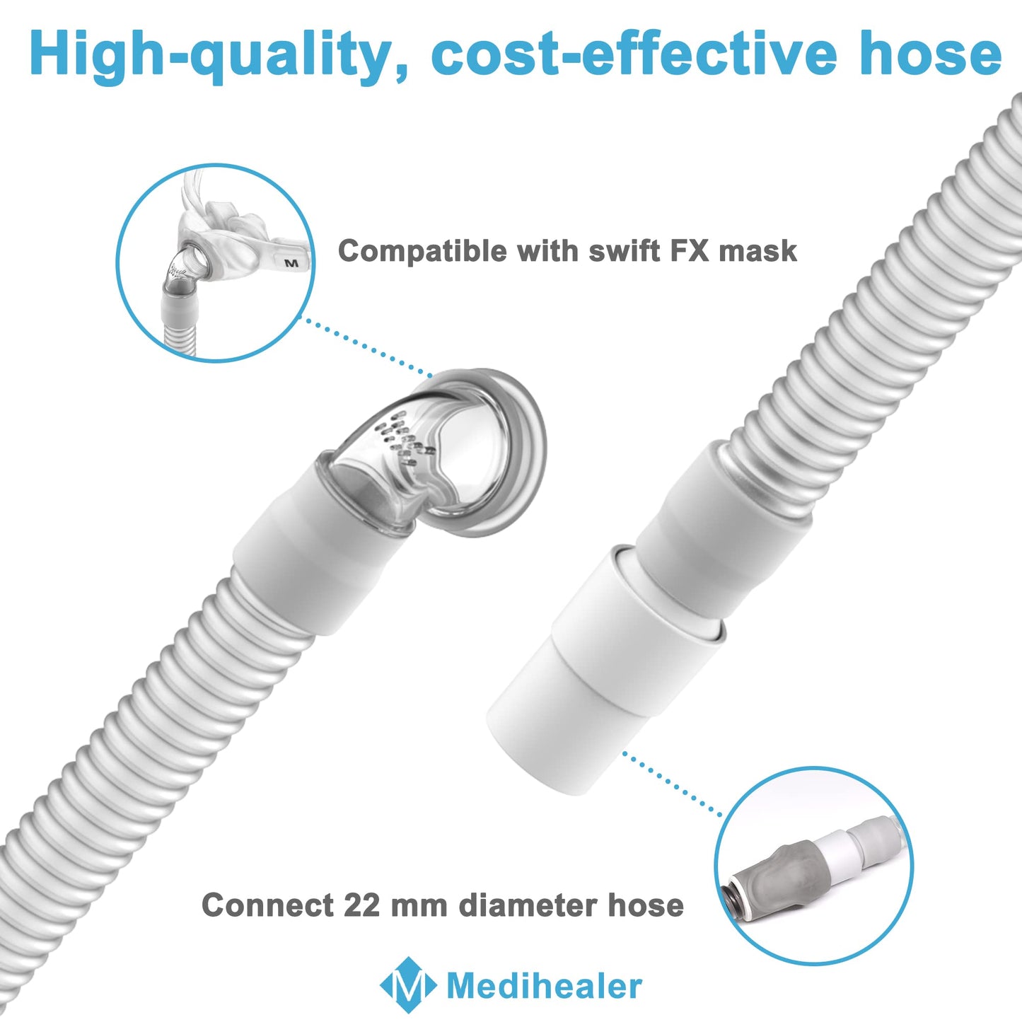 2 Packs Replacement Tube for Swift Fx, Avoid Leakage And No Noise, Only Short Tube for Swift Fx, Medihealer Supplies