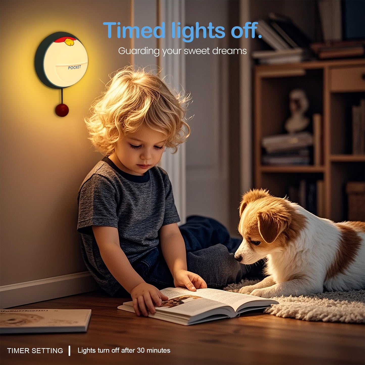 joyful xinghai Night Light, 3-Level Dimmable Silicone Lamp, Small, White and Blue, Model PD-NTL-Bell-US