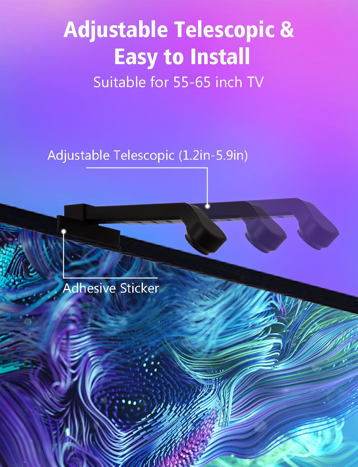 echosari TV Backlight Sync Lights, 14.7Ft Cuttable, Smart RGB, Model ES-StripL, for 55-65 Inch Screens, APP Control