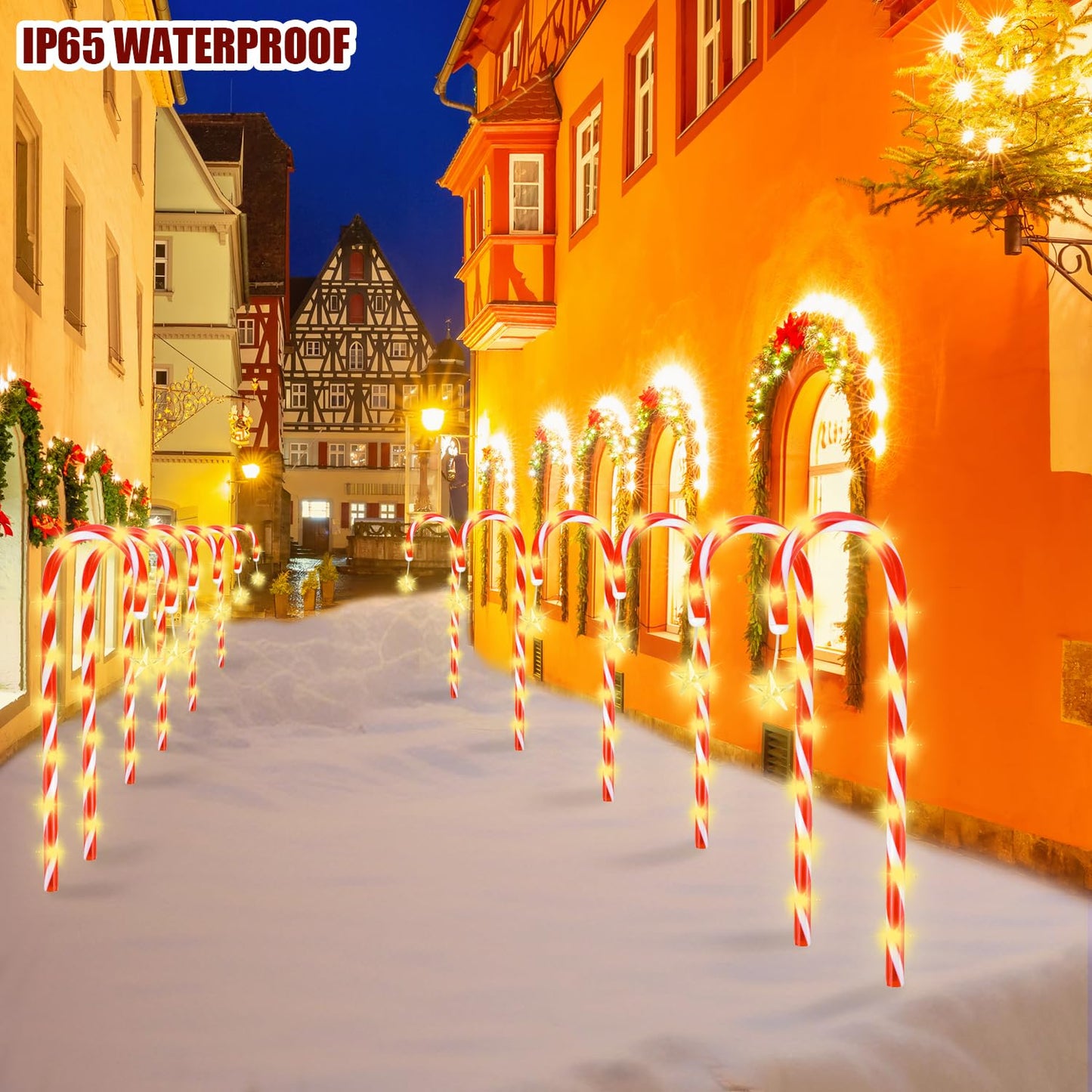 Quimoy 12Pcs Candy Cane Lights 21 Solar Christmas Decorations Outdoor Candy Cane Pathway Lights With 8 Lightingmodes Waterproof Christmas Yard Decorations For Lawn Driveway Walkway Sidewalk