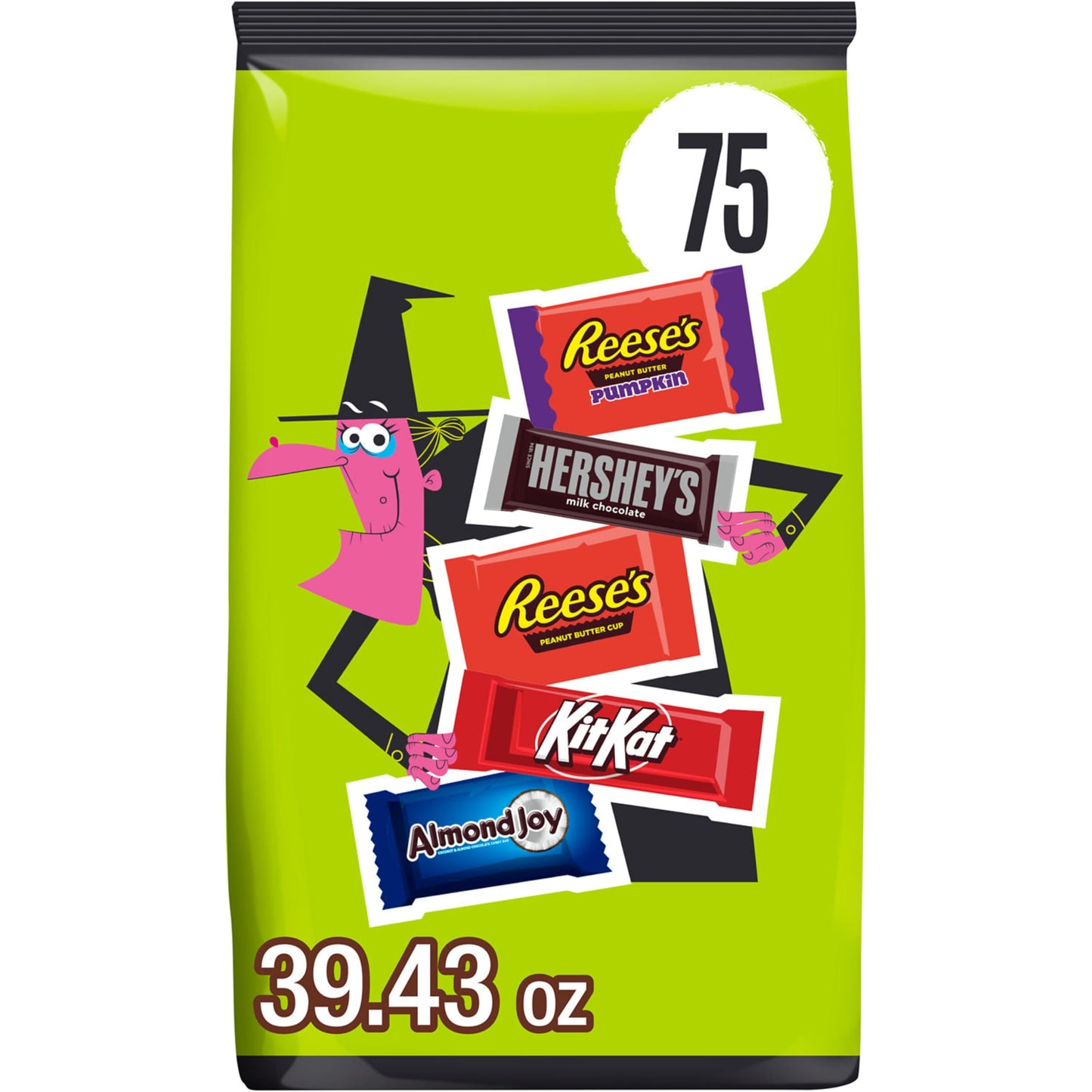 Hershey Assorted Flavored Snack Size Halloween Candy Bulk Bag 39.43 oz (75 Pieces)