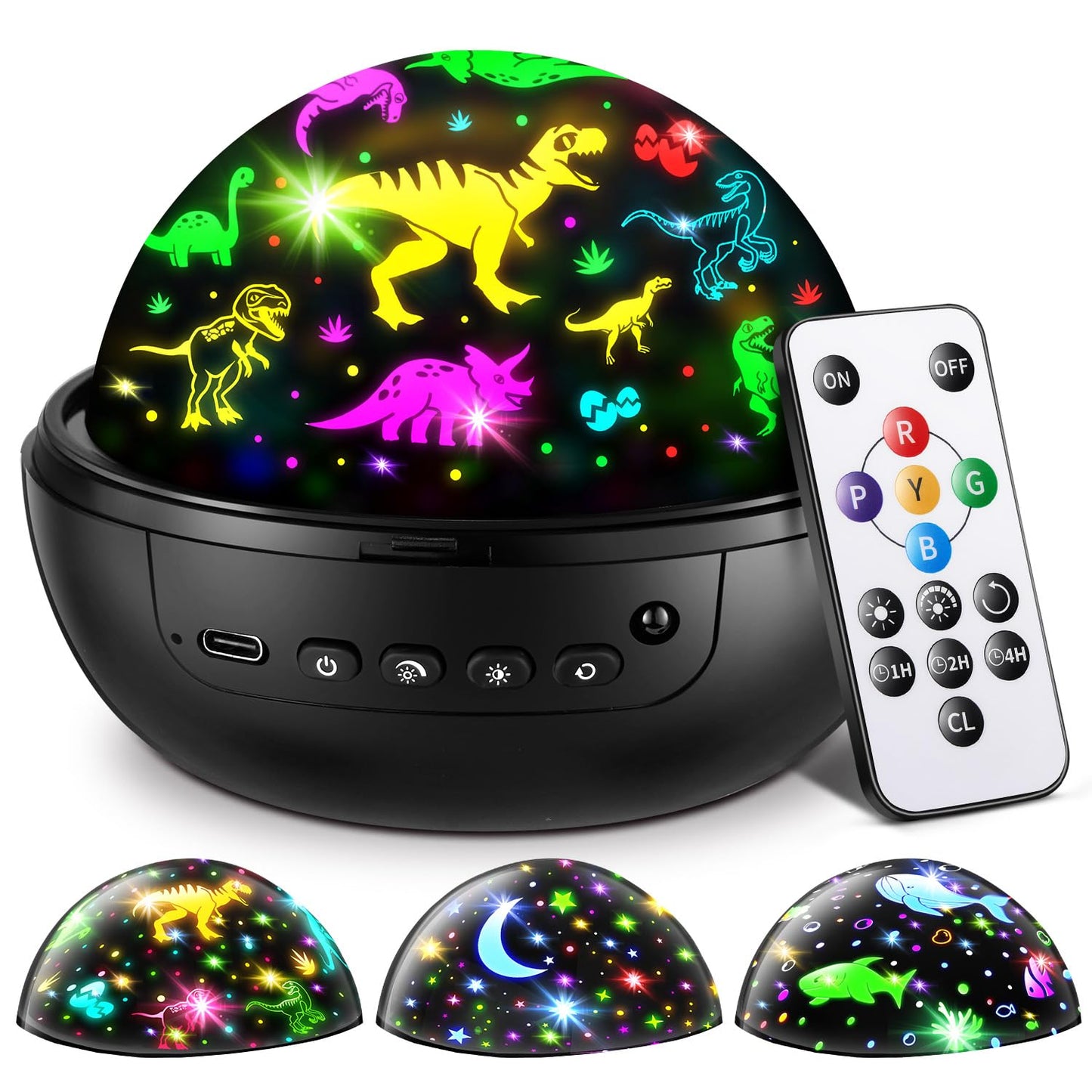 Dinosaur Toys for 3-8 Year Old Boys,3 in 1 Projector for 4 Year Old Boy Gift (Dinosaur, Ocean Animals, Moon & Star), Remote+Time