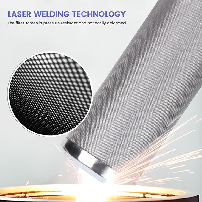 Amwater Stainless Steel Re-Cleanable Wire Mesh Filter Cartridge 20 "Length,2.5 "OD(50 Micron)