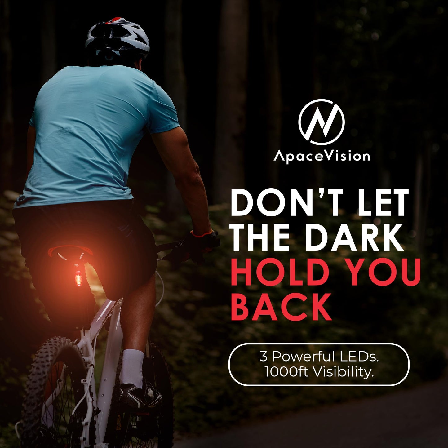 Apace Vision USB Rechargeable LED Safety Light 2 Pack - Super Bright Orange Bike Tail Light for Joggers and Pets