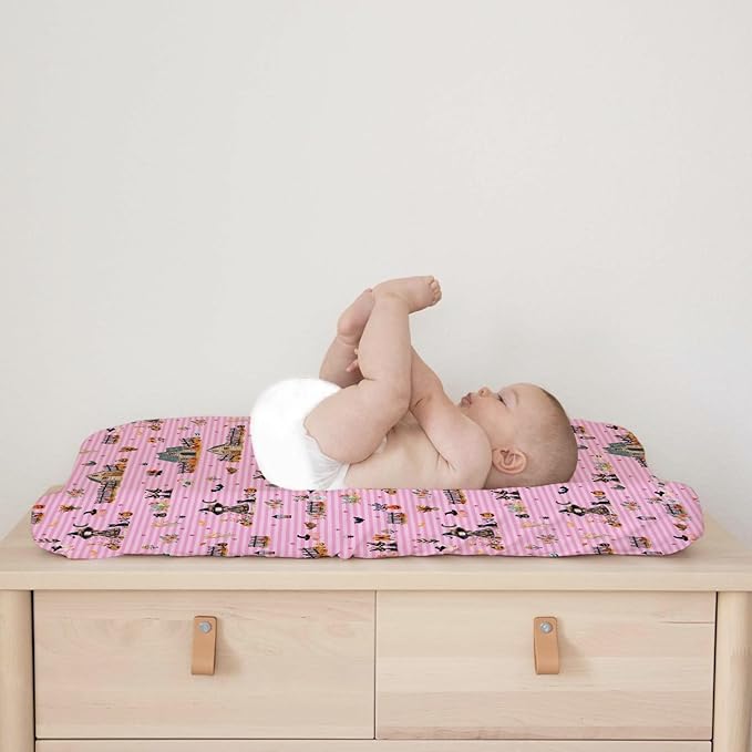 Fall Farm Witch Cats Baby Changing Pad Cover Halloween Farmhouse Pig Hen Bat Moon Pumpkins Floral Nursery Diaper Changing Table Sheets for Boy Girl Soft Stretch Changing Pad Table Mats 32''x16''