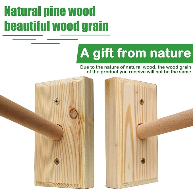 Crib Mobile Wooden Arm, Wall Mounted Suitable for All Cribs 100% Natural Larch Hanger Nusery Decor Baby Room Safe Holder(Mobile is not Included (Original Wood Color)