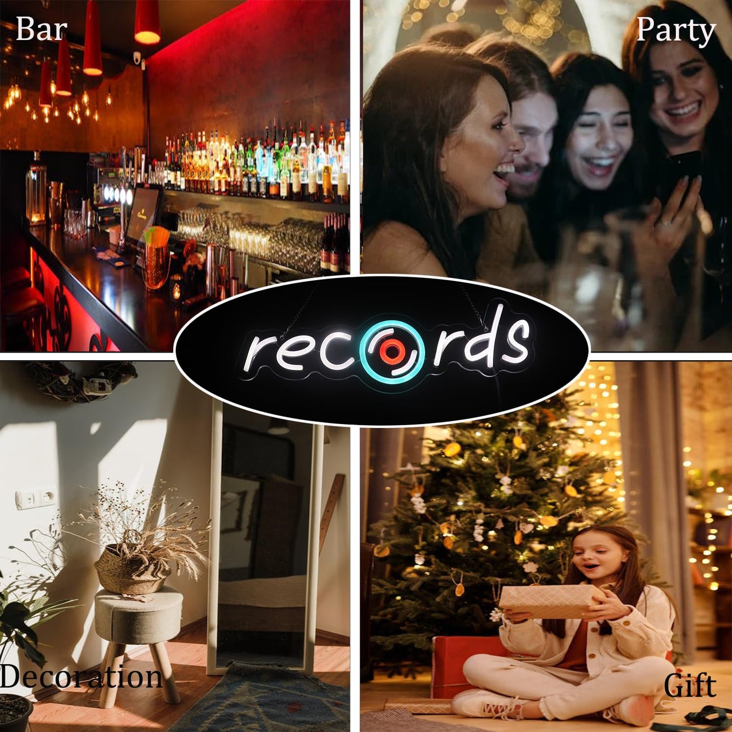 Records Led Sign Recorder Neon Light Disc Player Neon Sign Recording Led Light Music Show Studio Room Wall Decor Vinyl Disc Neon Light Bedroom Game Room Wall Art Christmas Birthday Gift