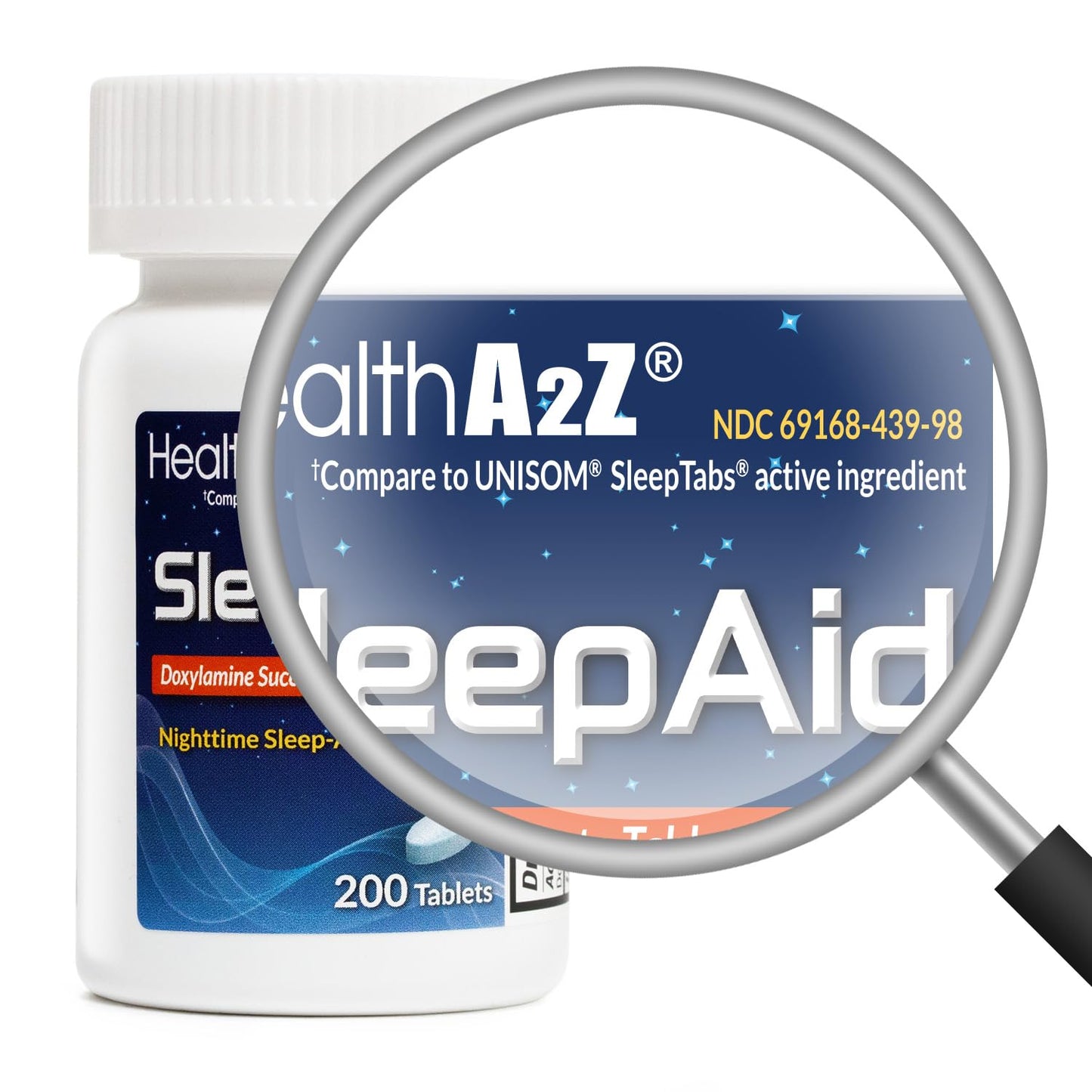 HealthA2Z® Sleep Aid | Doxylamine Succinate 25mg | (200 Counts (Pack of 2))