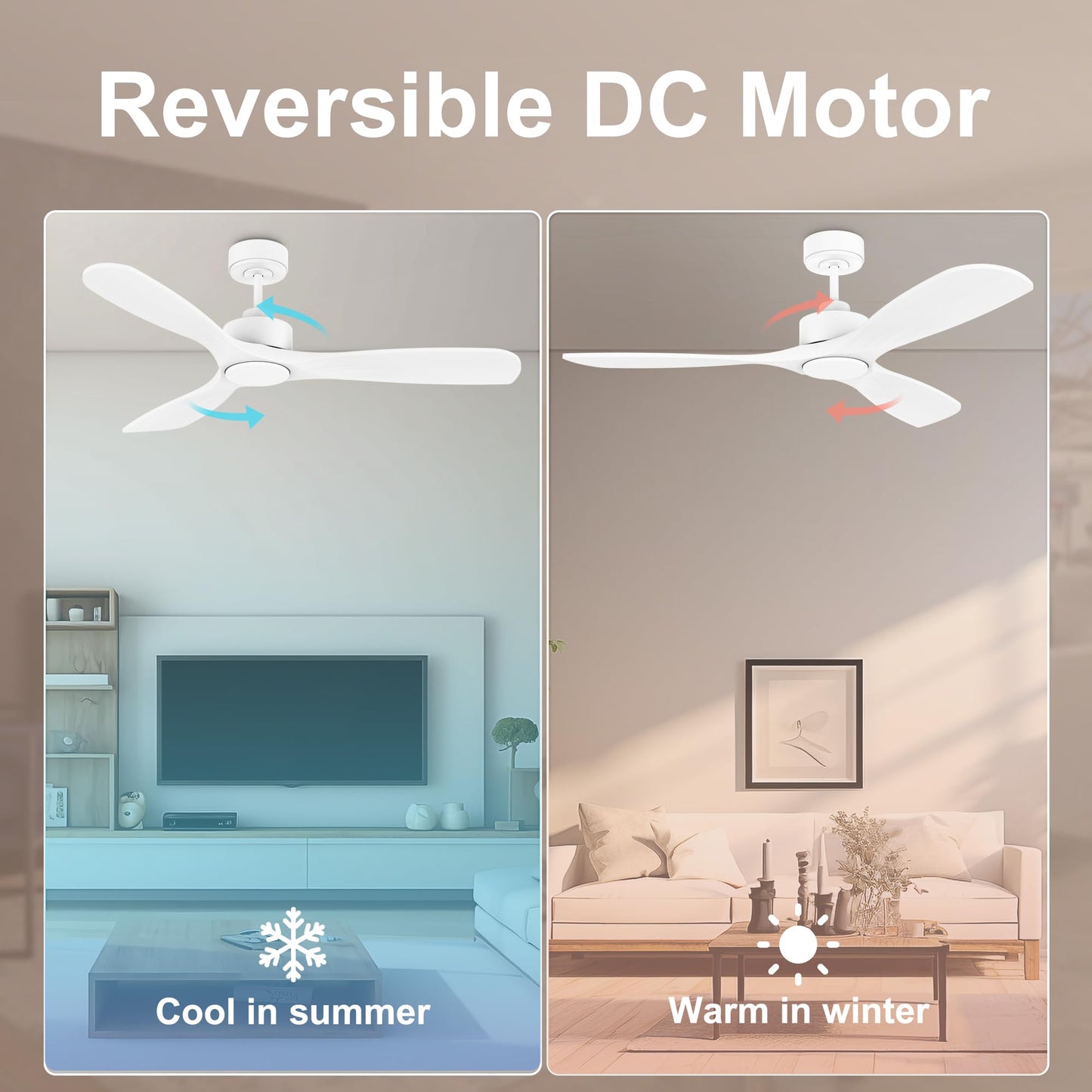 Hoenofly 52 Wood Smart Ceiling Fans With Lights Remote,Quiet Dc Motor,Outdoor Indoor Ceiling Fan,Voice Control Via Wifi Alexa