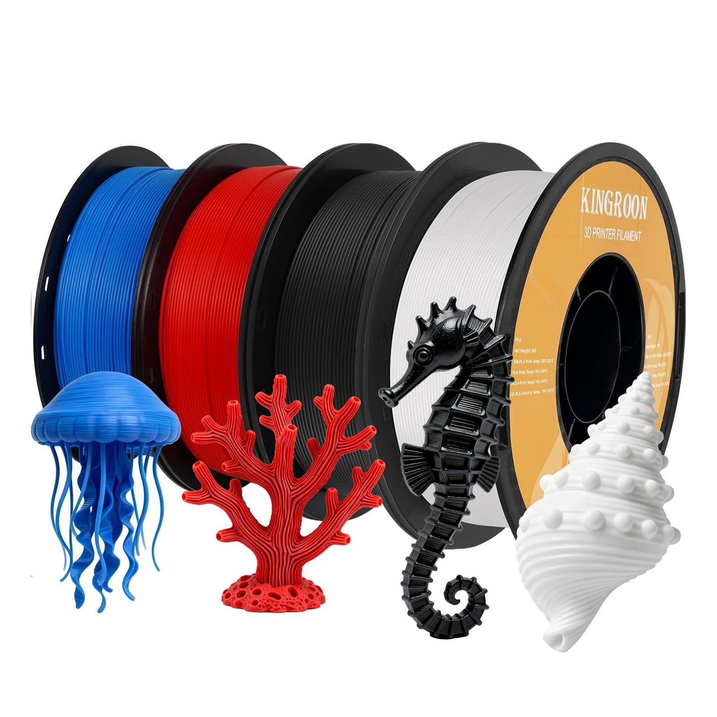 Kingroon High Speed PLA Bundle Printer Filament 1.75mm, Rapid Printer Filament 30-600mm/s Hyper Printing Filament, Dimensional A