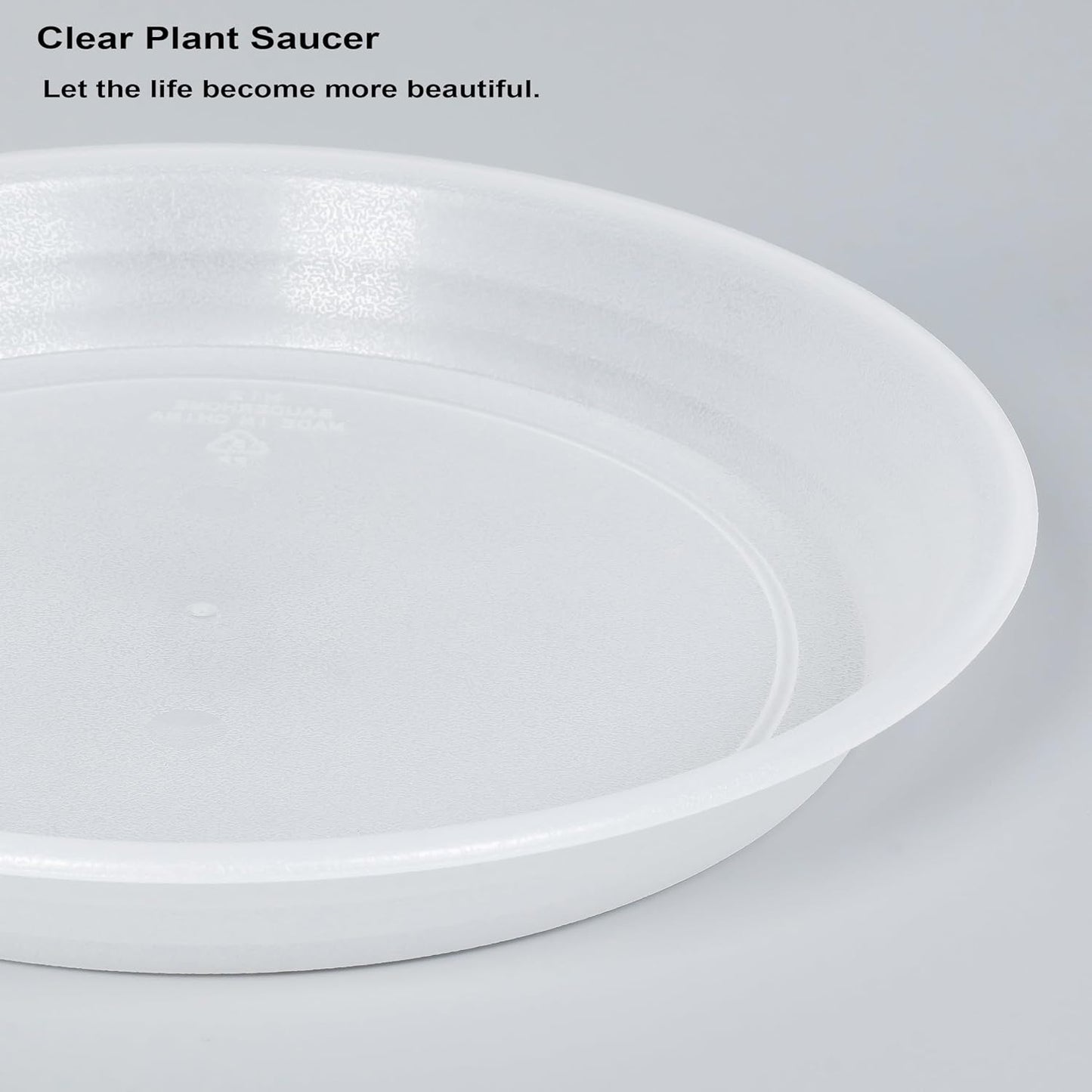 6 Pack Clear Plant Saucer Drip Tray 7 8 inch, Plastic Flower Planter Saucers and Drip Trays for Indoors Outdoors, Heavy Durable Plant Plate Water Catcher, Plant Water Drip Trays for Pots (8", Clear)