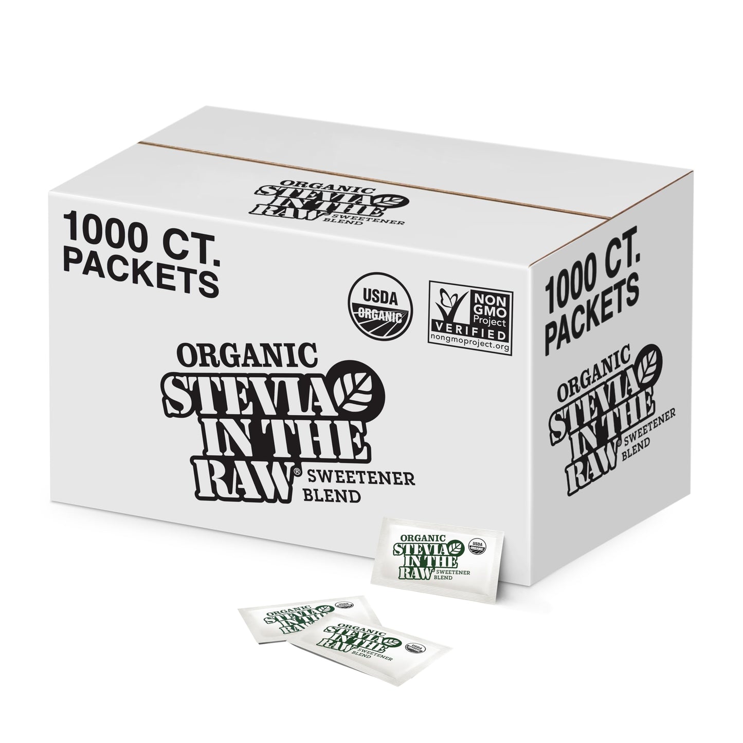 In The Raw Organic Stevia Sweetener Packets, 1,000 Ct, Zero Calorie Sugar Substitute Packets, No Erythritol or Artificial Flavor