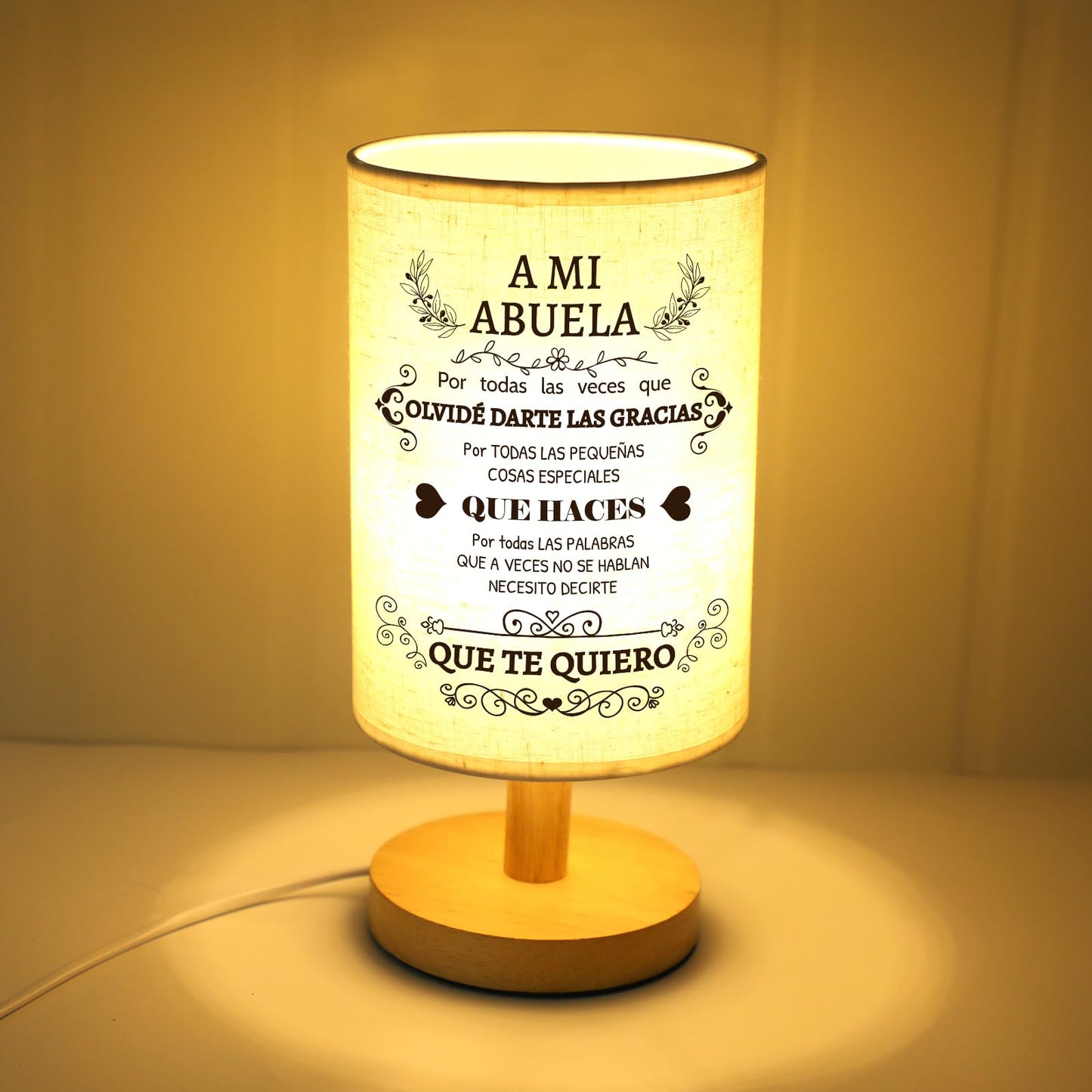 Souhoney Abuela Gifts Grandma Birthday In Spanish Birthday Christmas Grandmother Gifts In Spanish For Grandma Lamp Mothers Day Fabric Desk Lamp Home Decor