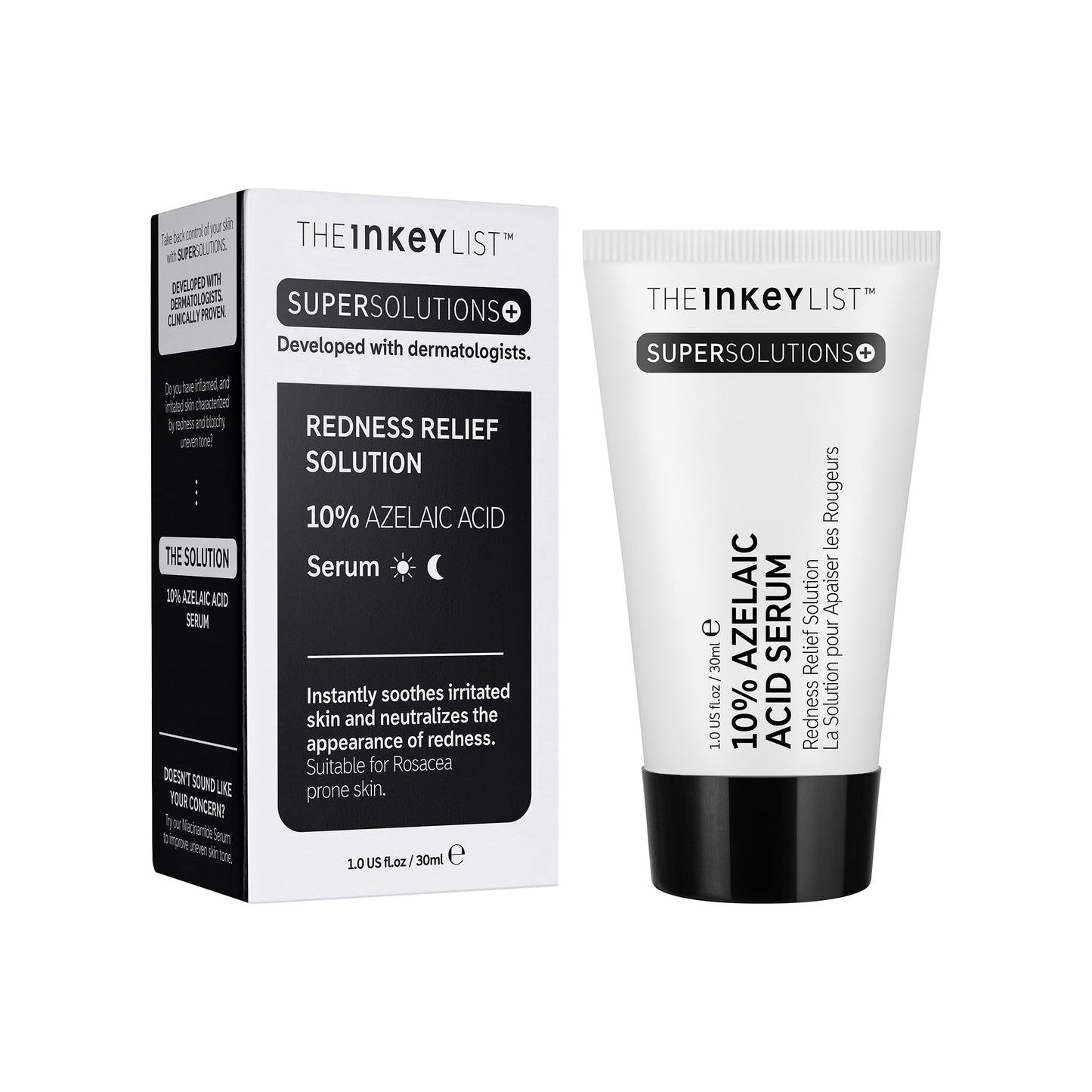 The INKEY List SuperSolutions Azelaic Acid 10% Serum, Fast-Absorbing Formula Helps Reduce Appearance of Redness and Soothes Skin