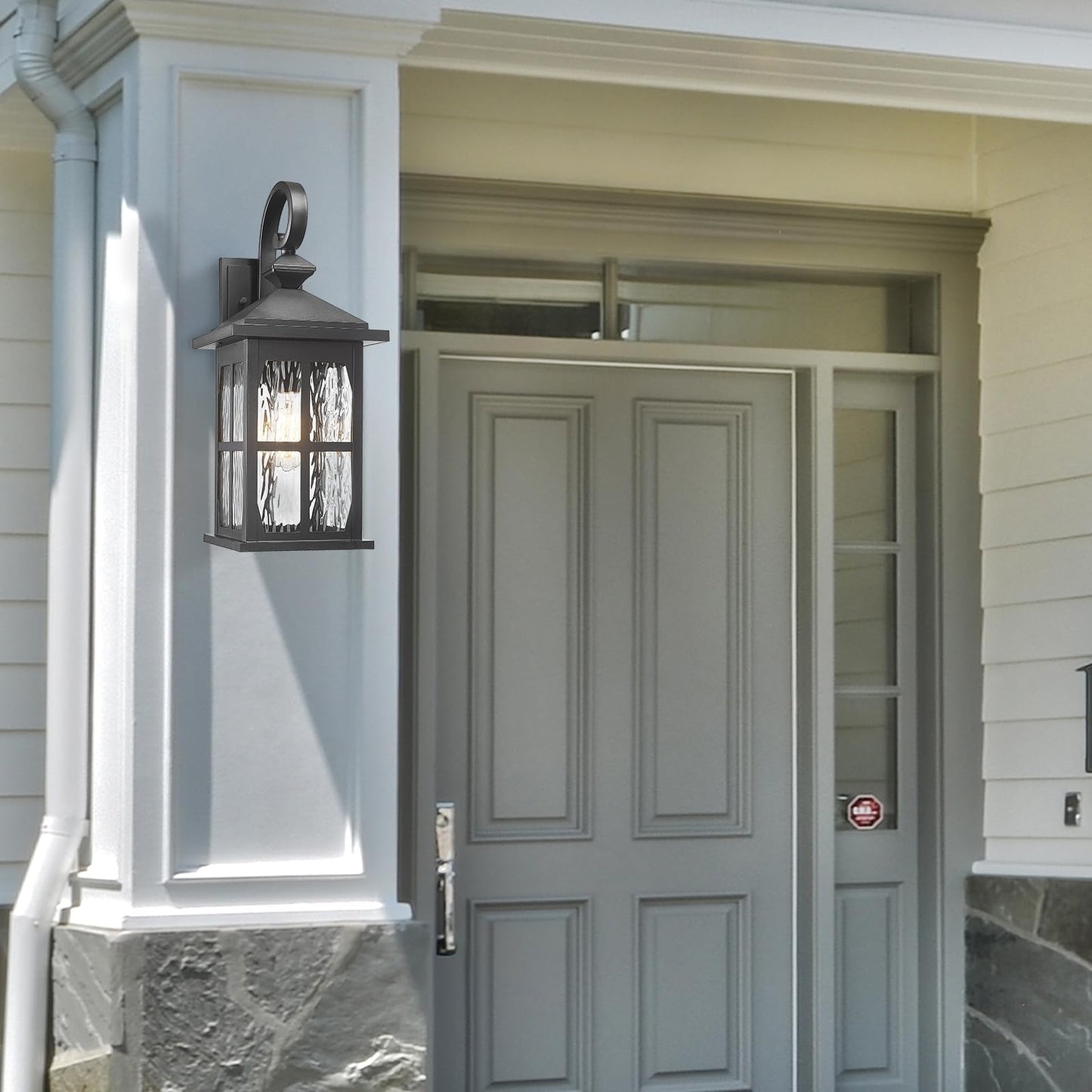 Darkaway Large Outdoor Light Fixtures Wall Mount 21Inch Outside Wall Lights Exterior Lighting Fixture With Water Ripple Glass Outdoor Wall Sconce For House Porch Hallway Garage Front Door