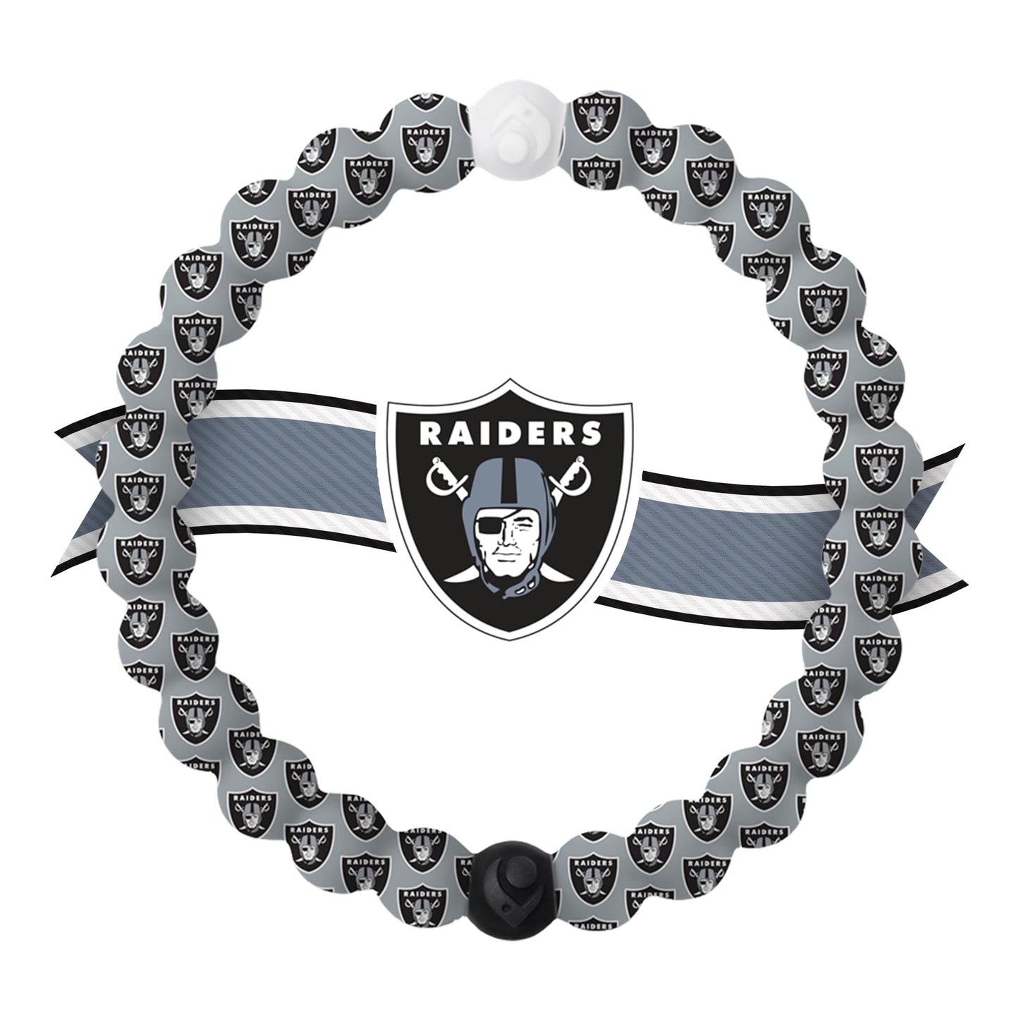 Lokai Silicone Beaded Bracelet for Men & Women, NFL Football Collection - Las Vegas Raiders, Medium - Silicone Jewelry Fashion B