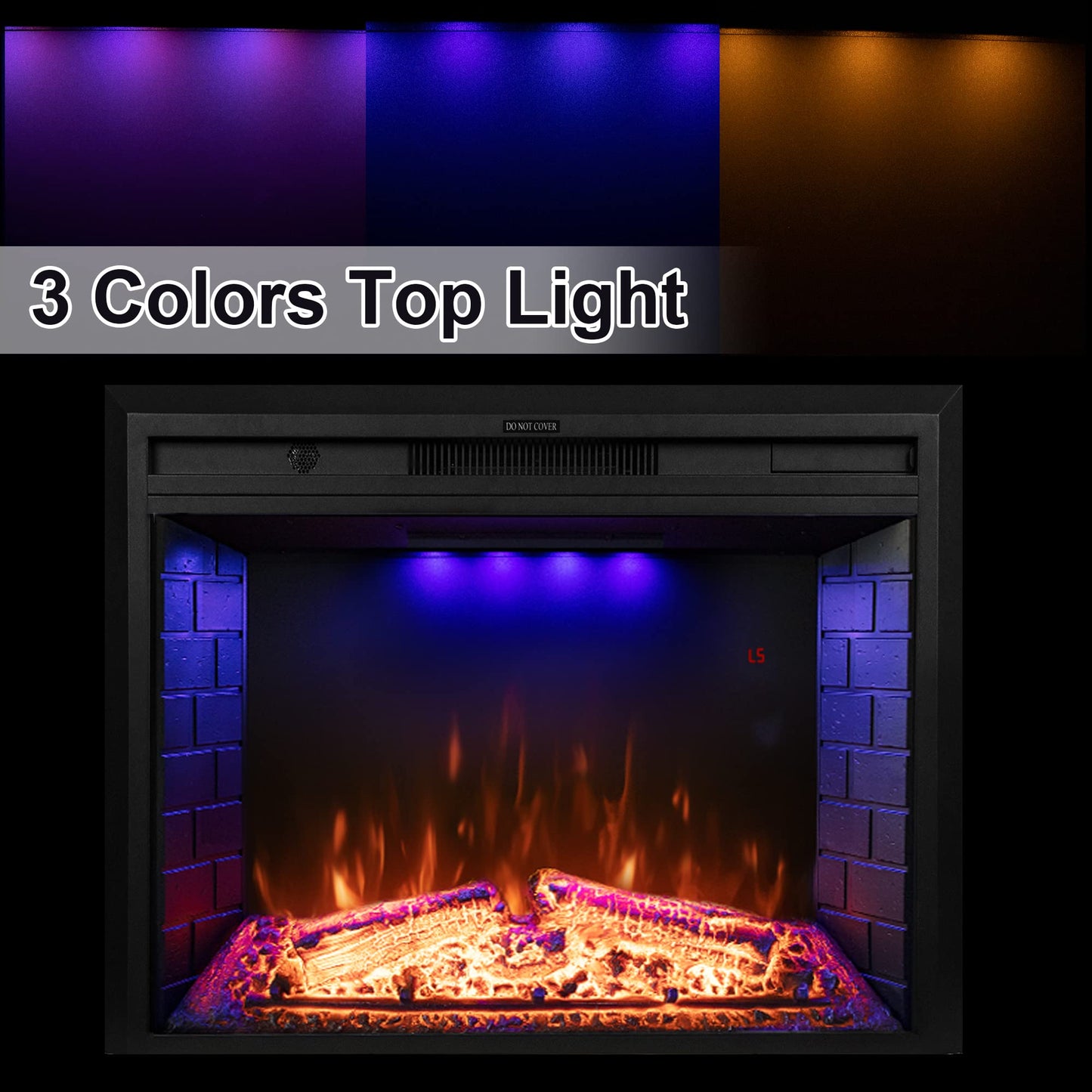 Dreamflame 36 Inch Wide 21 Inch High Electric Fireplace, Wall Fireplace Electric With Remote Control, Realistic Log And Cracklin