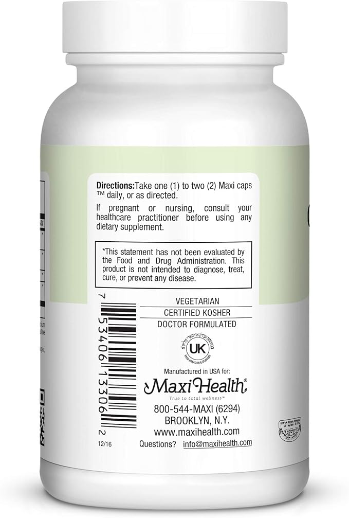 Maxi Health Olive Supreme - Olive Leaf Extract Supplement- Immune Booster - 60 Capsules - Kosher