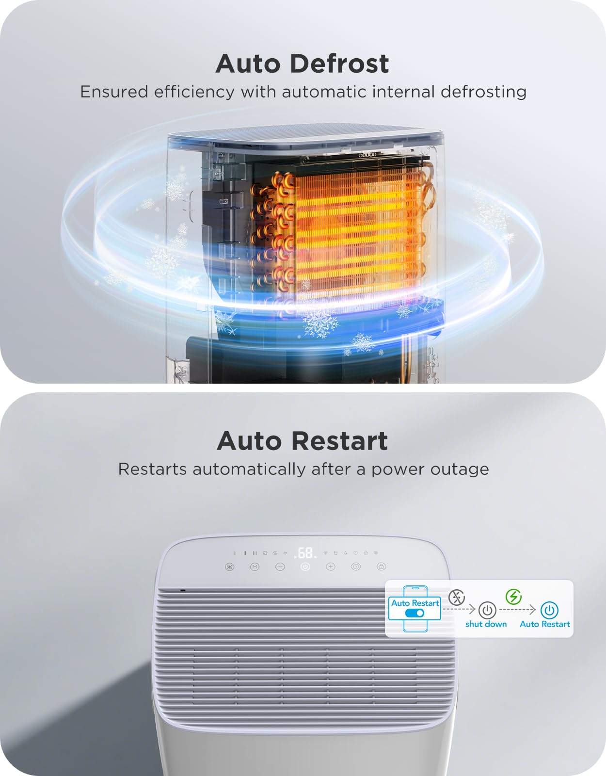 GoveeLife Smart Dehumidifier 4,500 Sq. Ft. with Pump & Wifi, 50-137 Pint, White, Model H7152