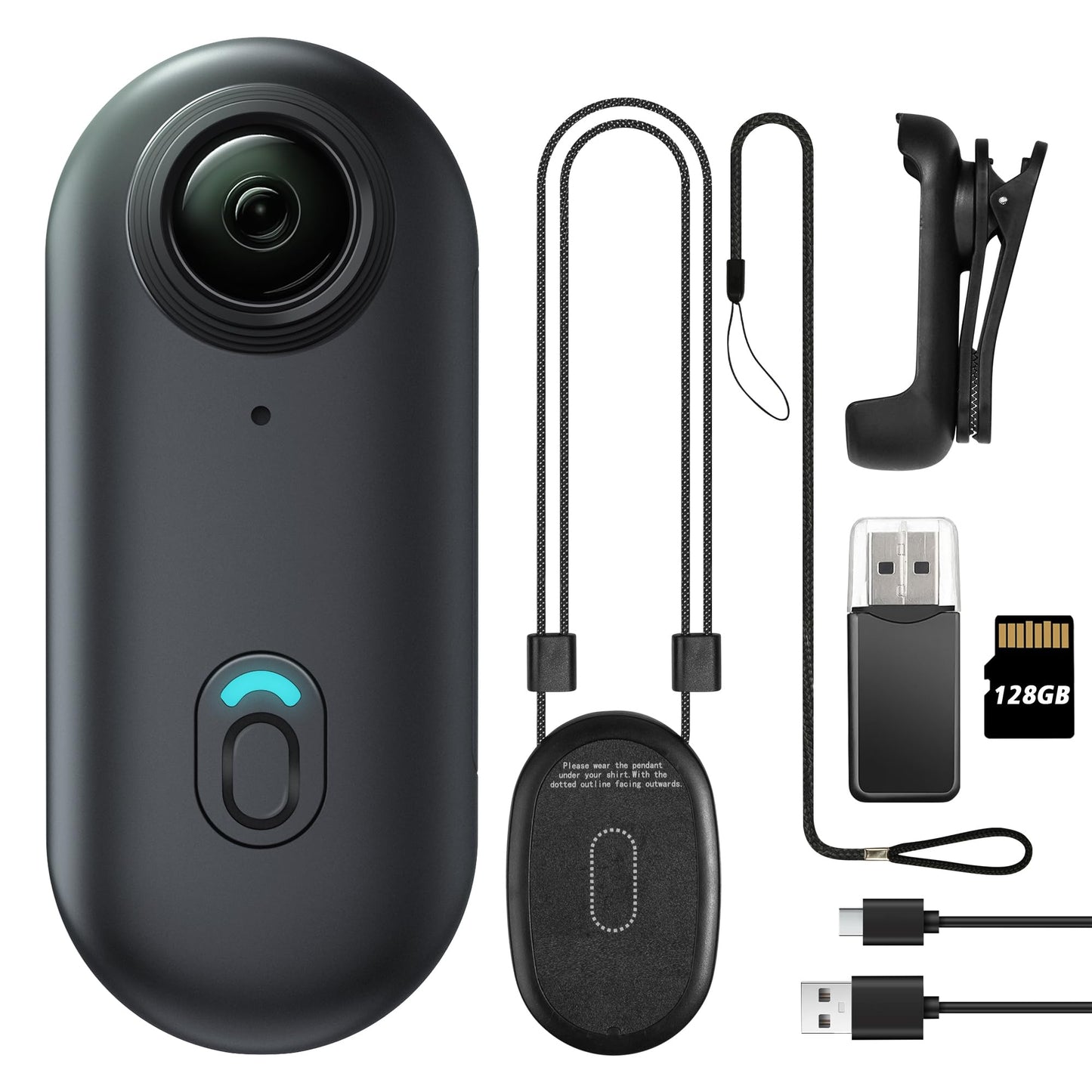 Meoilkolnm Mini Wearable Body Worn Action Camera, FHD 1080P, Thumb Size, Hands Free Recording with Premium Portable Camcorder Mo