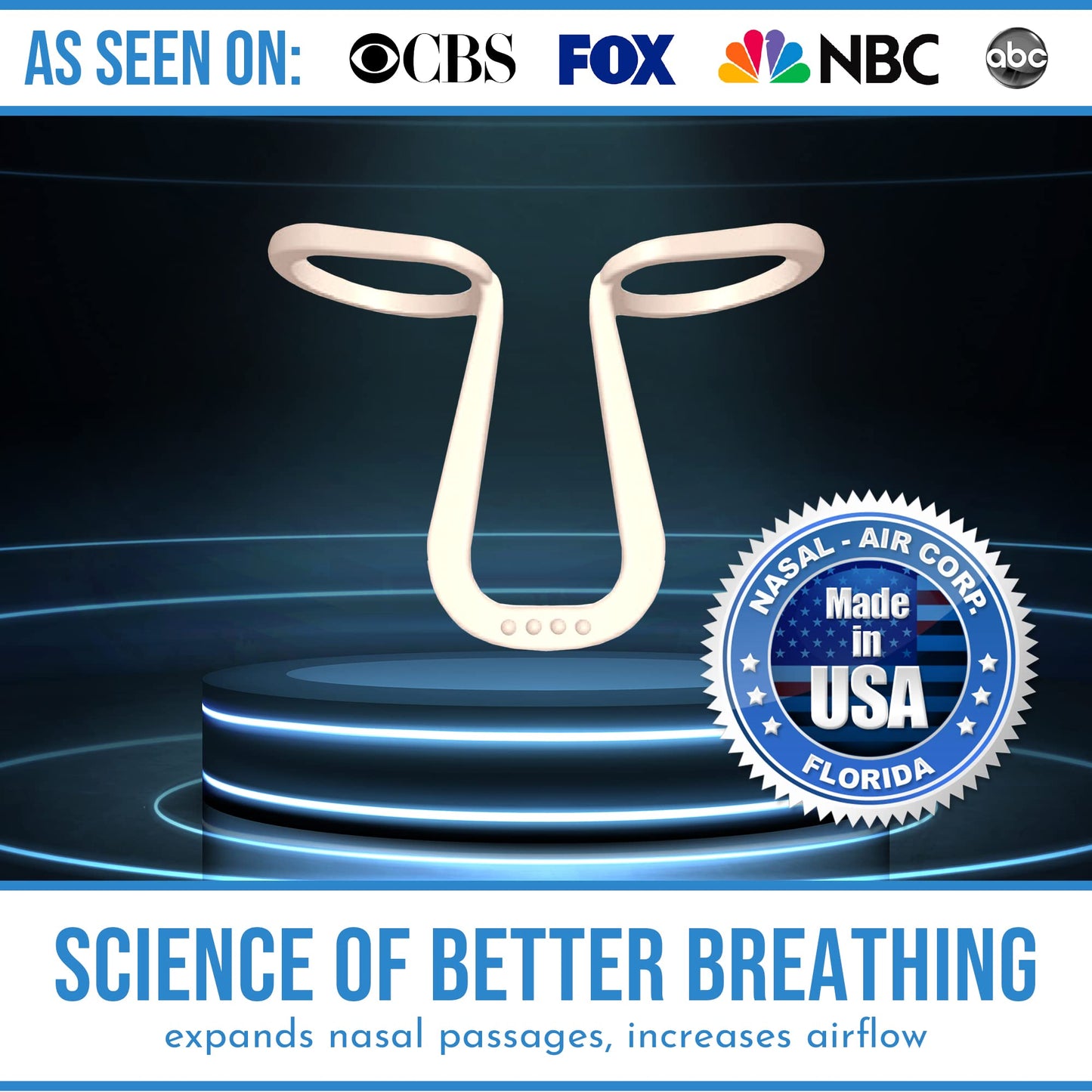 Made in USA! Nasilator Anti-Snoring Devices - Soft and Flexible Nasal Dilators | Improves Breathing & Sleeping | Snoring Solution | Reusable & Better Than Nasal Strips Pack of 4 (Medium)