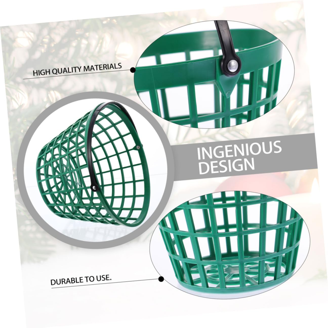 Portable Golf Ball Storage Basket Container with Handle for Outdoor Sports Practice Organizing Balls and