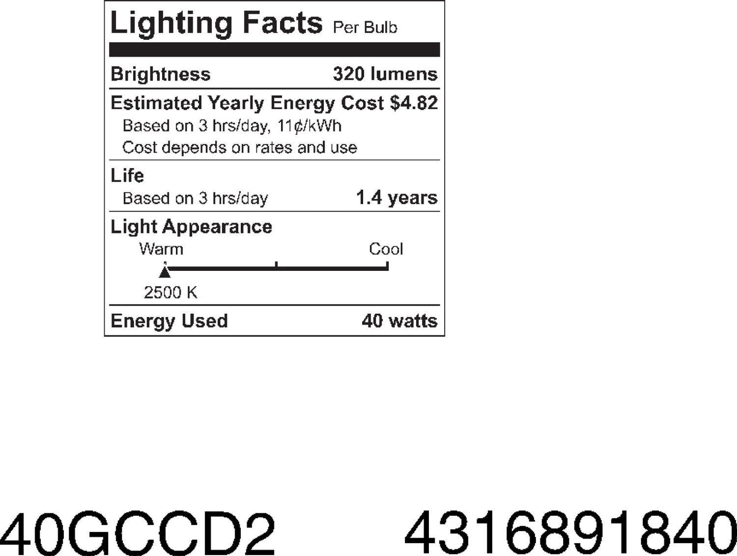 Ge Decorative Globe Bulb 40W 320 Lumens Candelabra Clear 12 Pack, Model 43160-278127