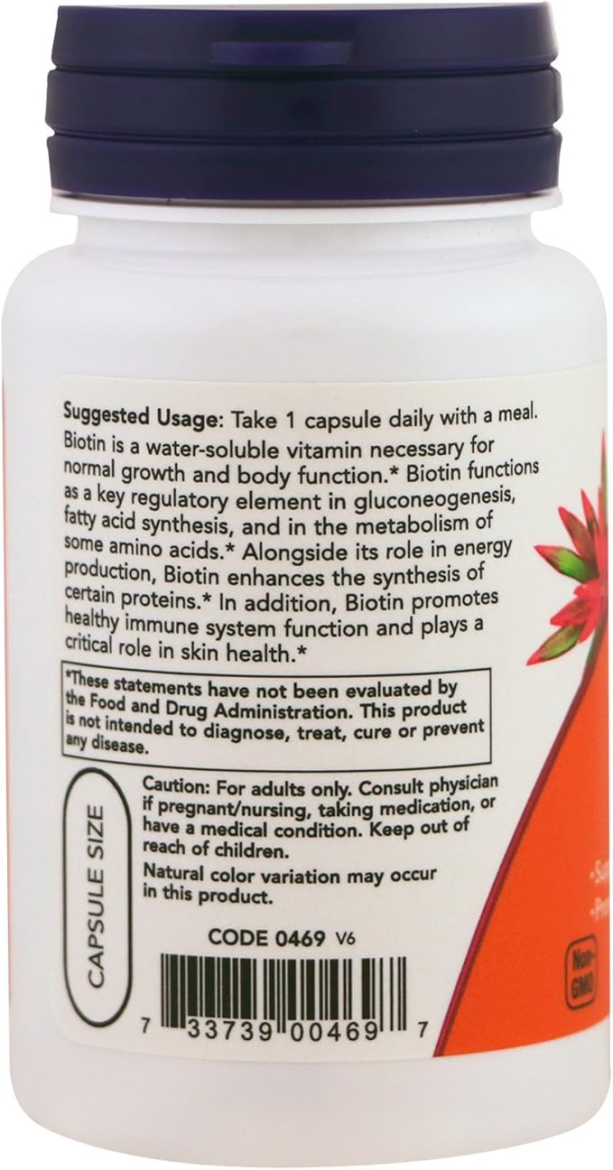 NOW Foods Biotin 1000 MCG - 100 Capsules