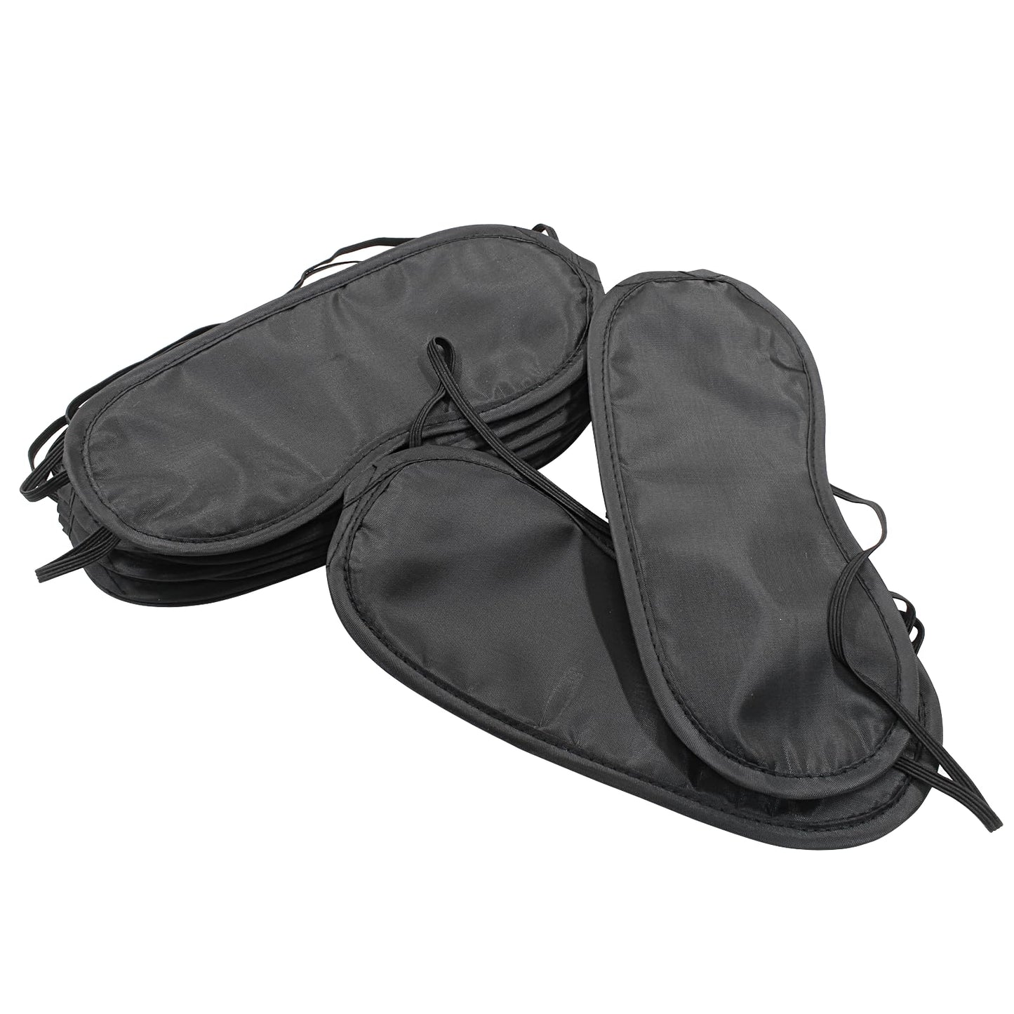 Coufce 12 PCS Satin Games Sleep Mask Eye Mask Sleep Blindfold Men & Women Night Eyeshade Travel Nap Team Building Games(Black)