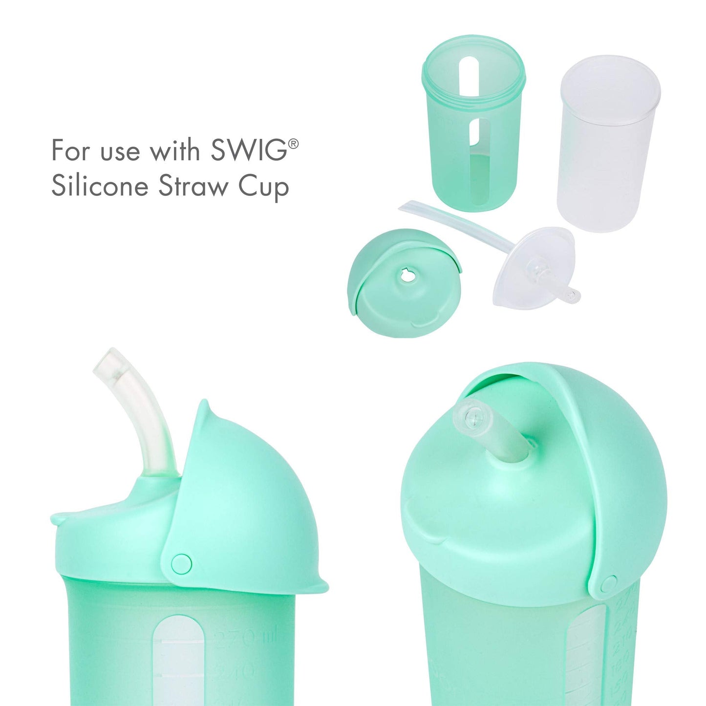 Boon Swig Cup Replacement Silicone Straws - Spill Proof Straws for Toddlers - Easy to Clean - 6 Months and Up - 2 Count