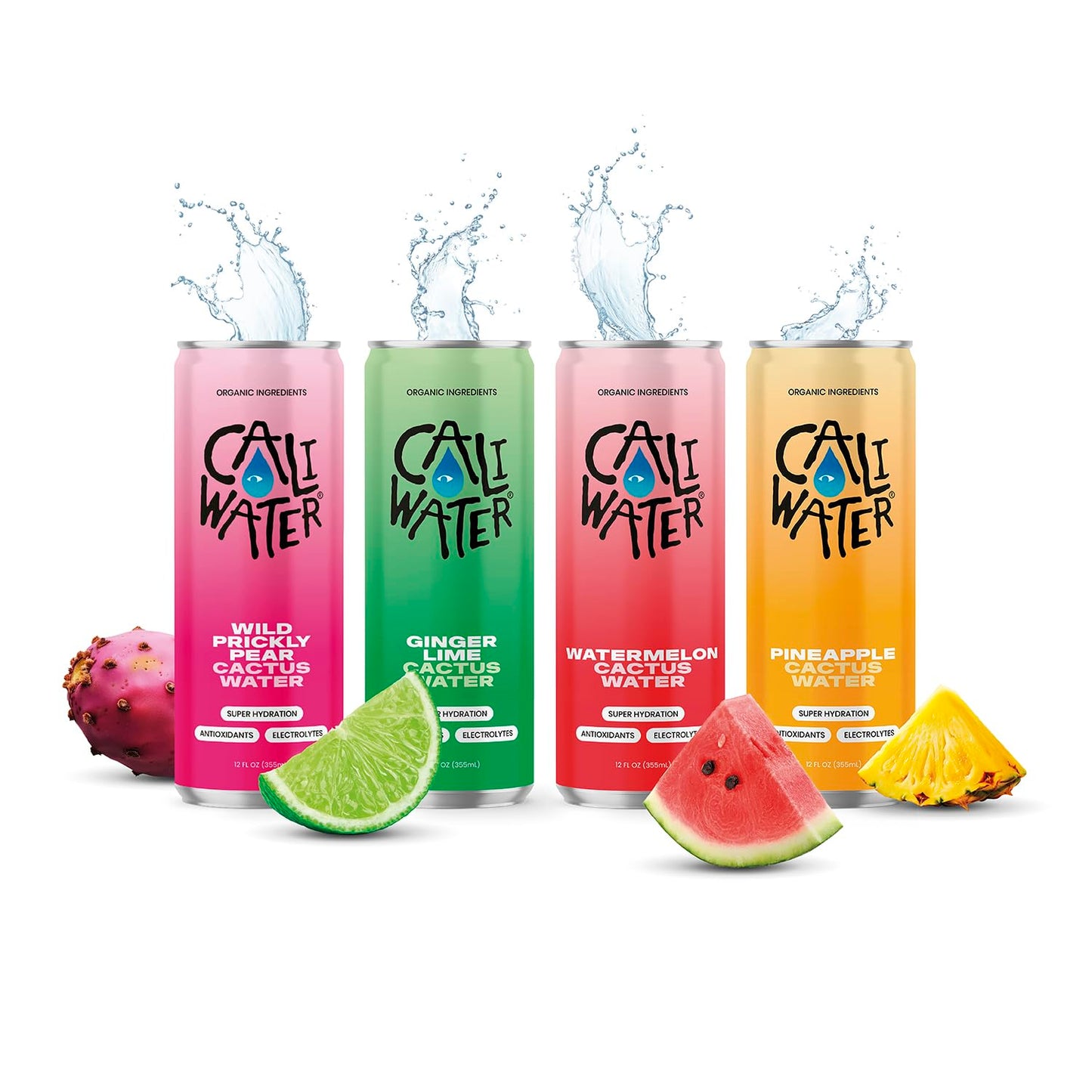 Caliwater Organic Nopal Cactus Water with Rare Antioxidants + Electrolytes for Hydration and Recovery, Plant-Based, Non-GMO, Non
