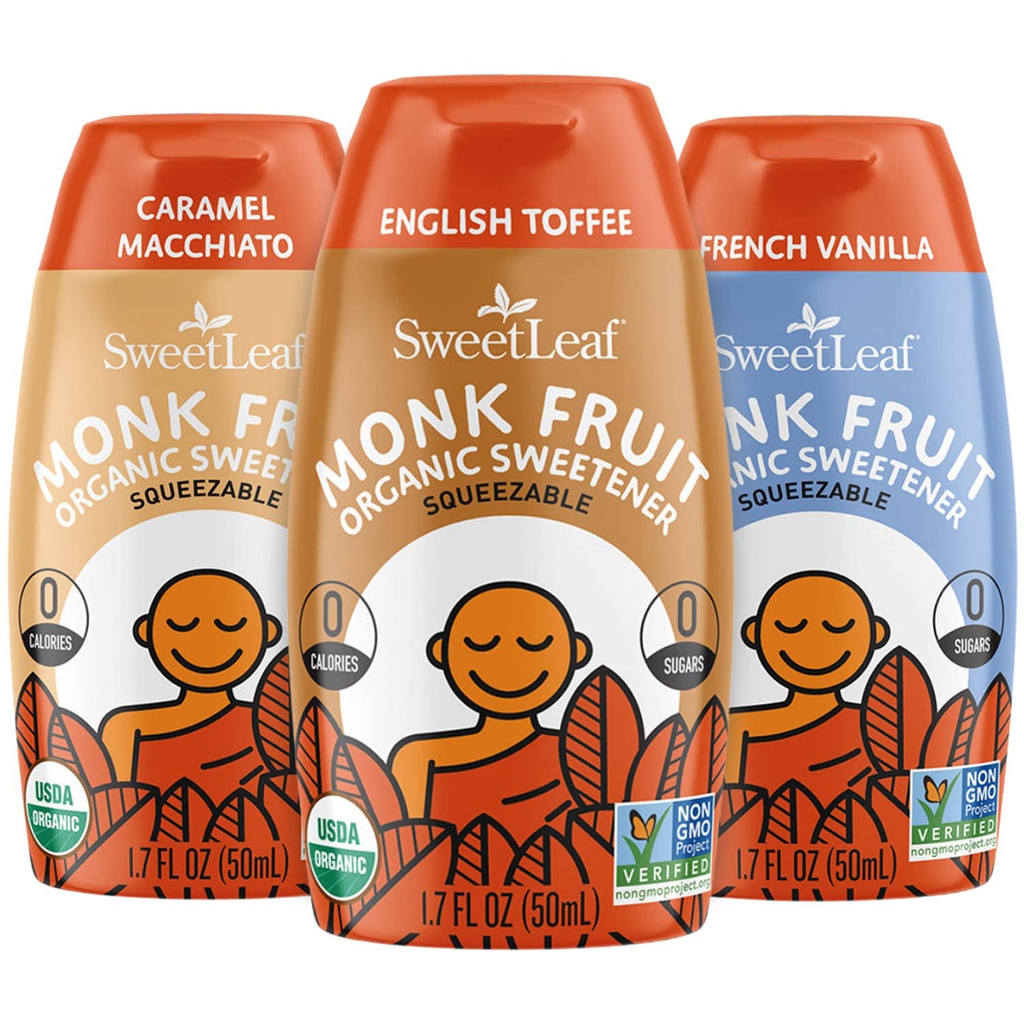 SweetLeaf Organic Monk Fruit Sweetener, Monk Fruit Extract, Sugar Free Monkfruit Sweetener, Keto Syrup for Coffee, Sugar Alterna