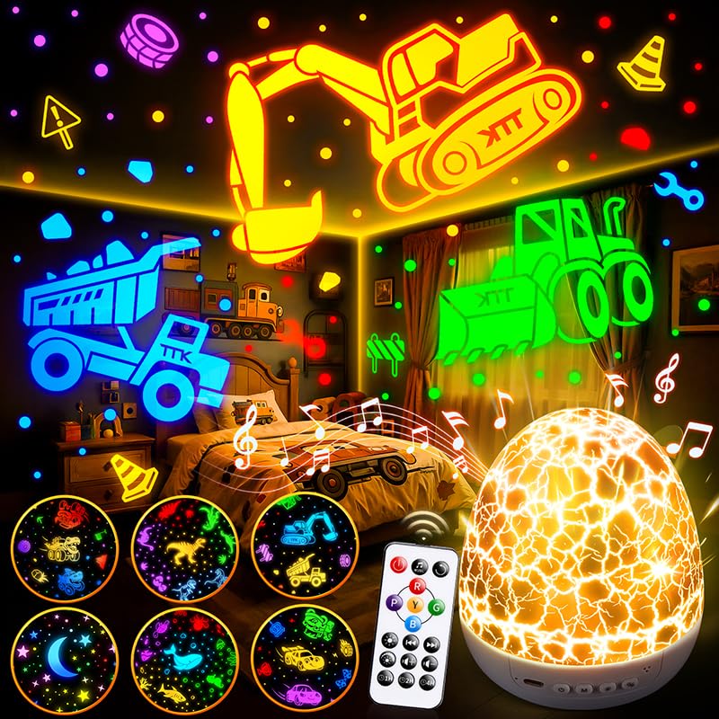 Dinosaur Galaxy Projector for Kids, Non-Glare 316 Lightings Star Projector Galaxy Light,22 White Noise +5.3 Bluetooth Speaker Di