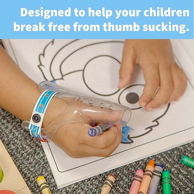 AeroThumb Thumb Sucking Prevention Kit – Thumb Sucking Guard with InstaLock System - Deterrent & Treatment For Bad Dental Habits | Ages 3-4 | Under 40 lbs – Small | Made in the USA