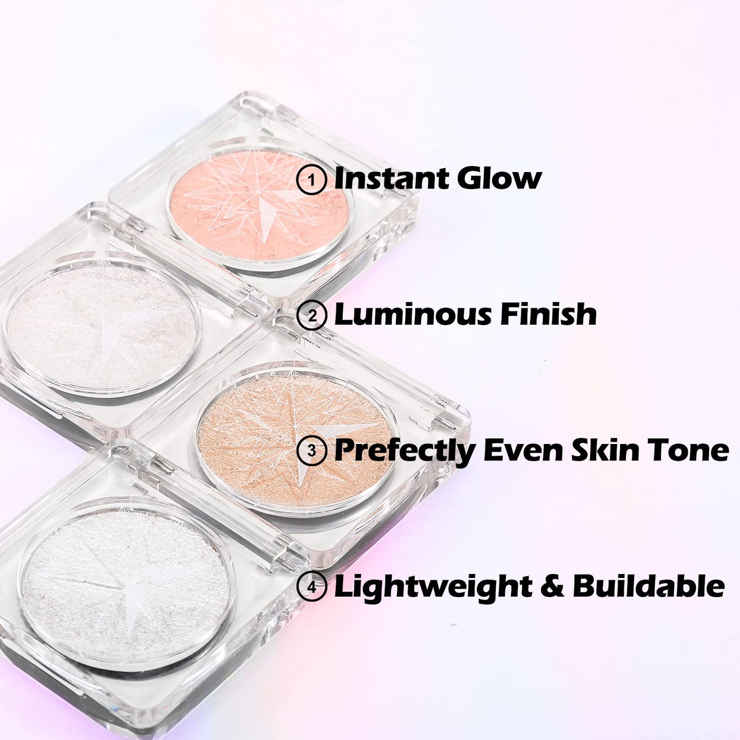 Erinde Pearl Shimmer Glitter Highlighter Highlight Makeup Contour Powder, Face Illuminator Highlighter Makeup iluminadores Illum