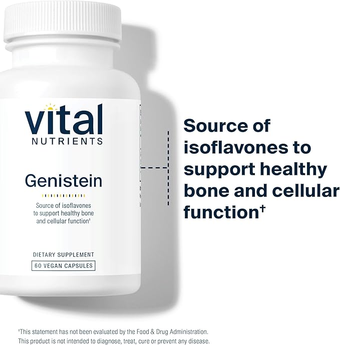 Vital Nutrients Genistein | Easily Absorbed Isoflavones for Bone Health Support* | Vegan Supplement | Gluten and Dairy Free | Non-GMO | 60 Capsules