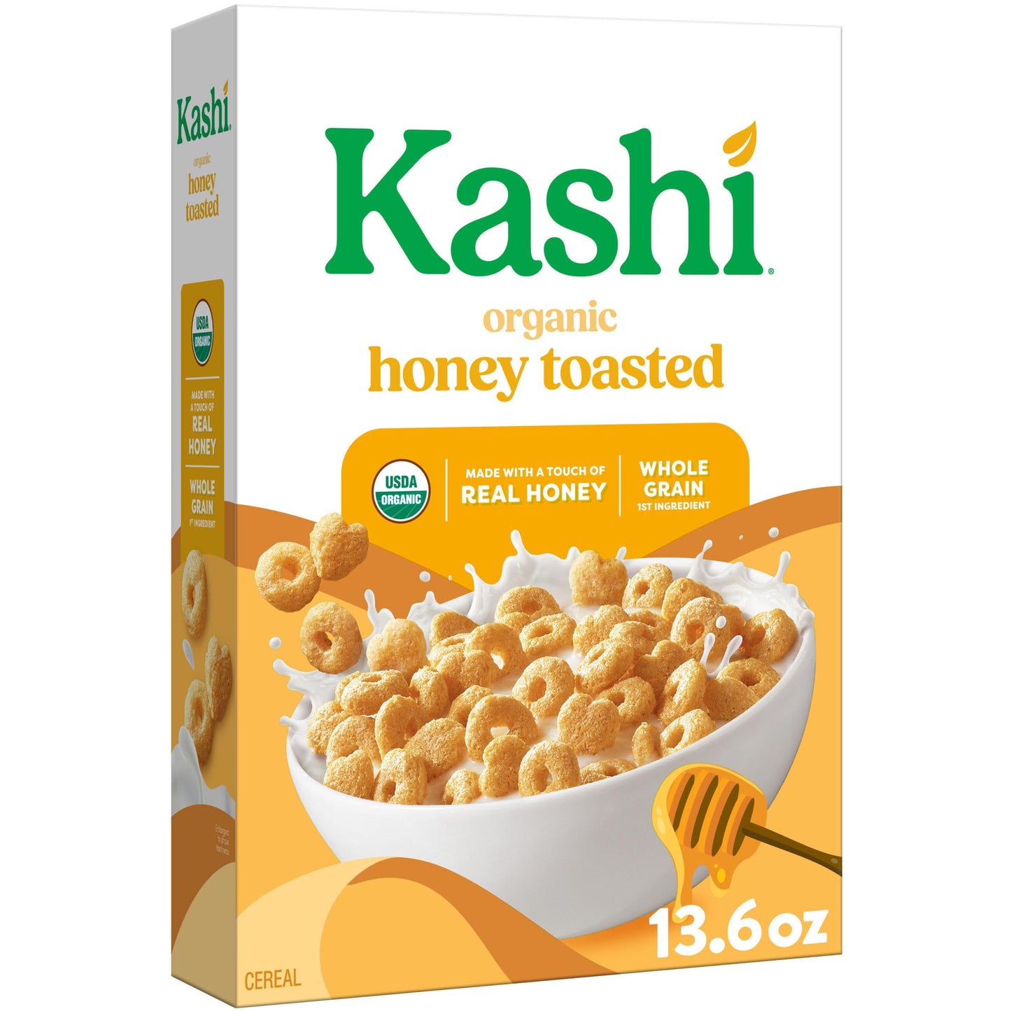 Kashi Breakfast Cereal Organic Whole Grain Honey Toasted 13.6oz Box (1 Box)