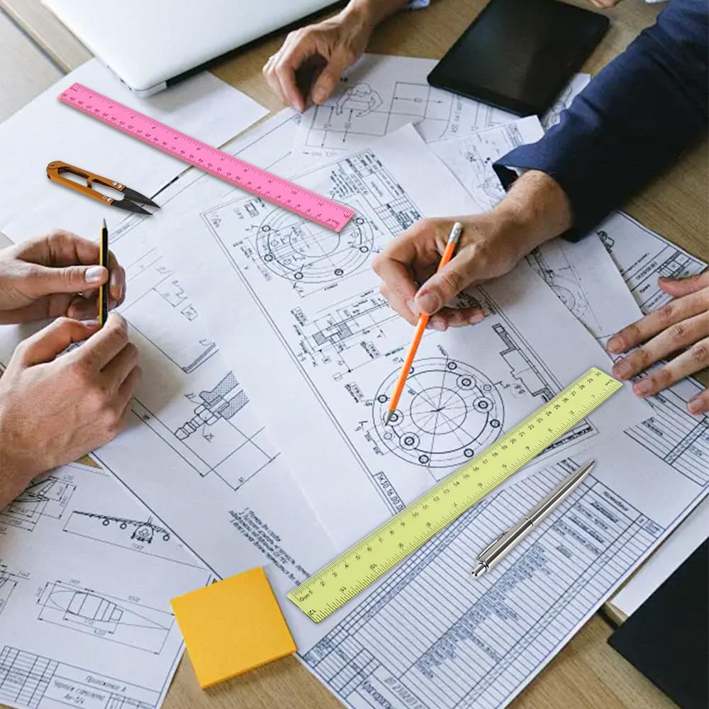 Ruler 12 Inch,Kid Rulers for School,Rulers Bulk for Classroom,8 Pack