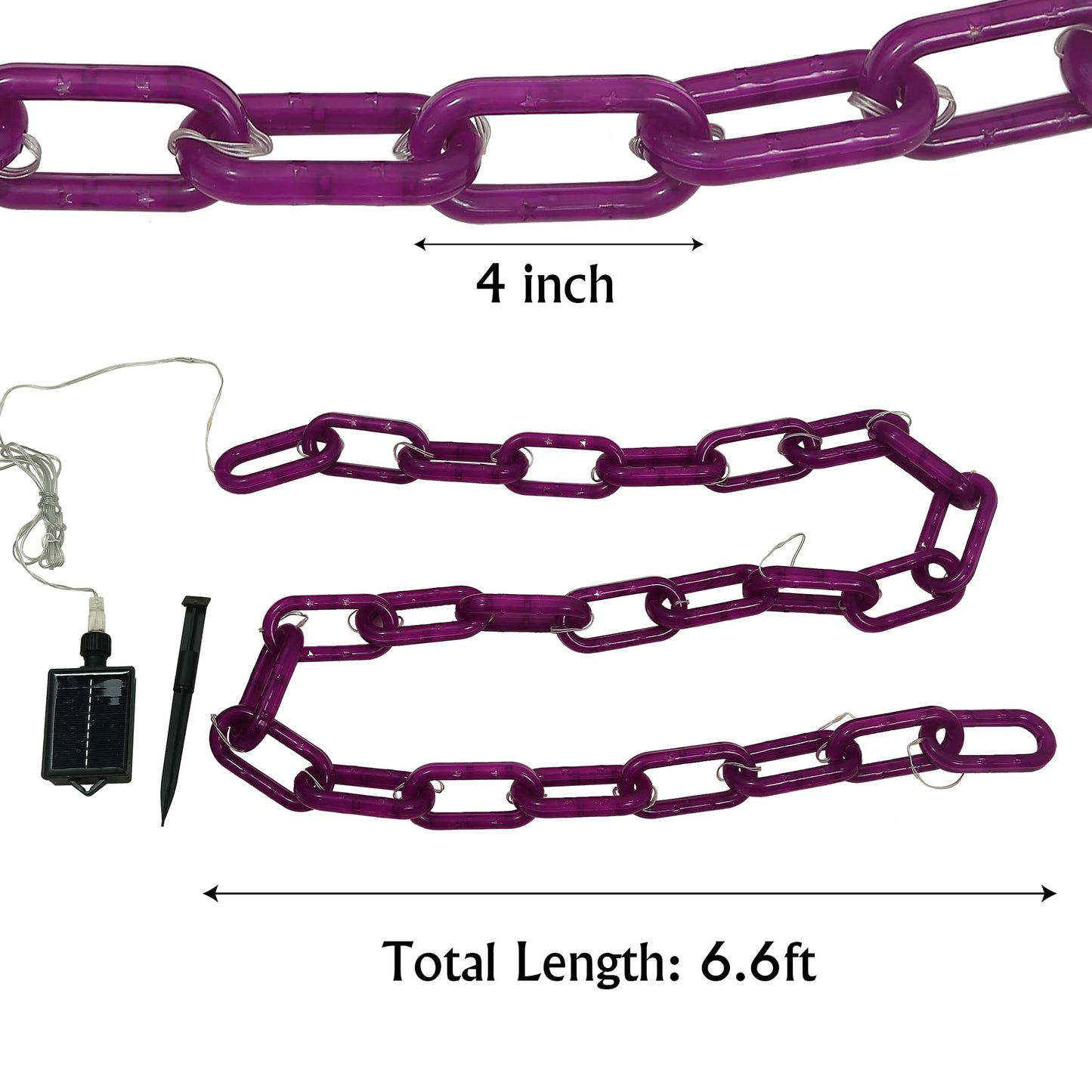 NWLIGHT Halloween Solar Light String, 100 LED, 6.6FT, Purple, IP44 Waterproof, 8 Lighting Modes